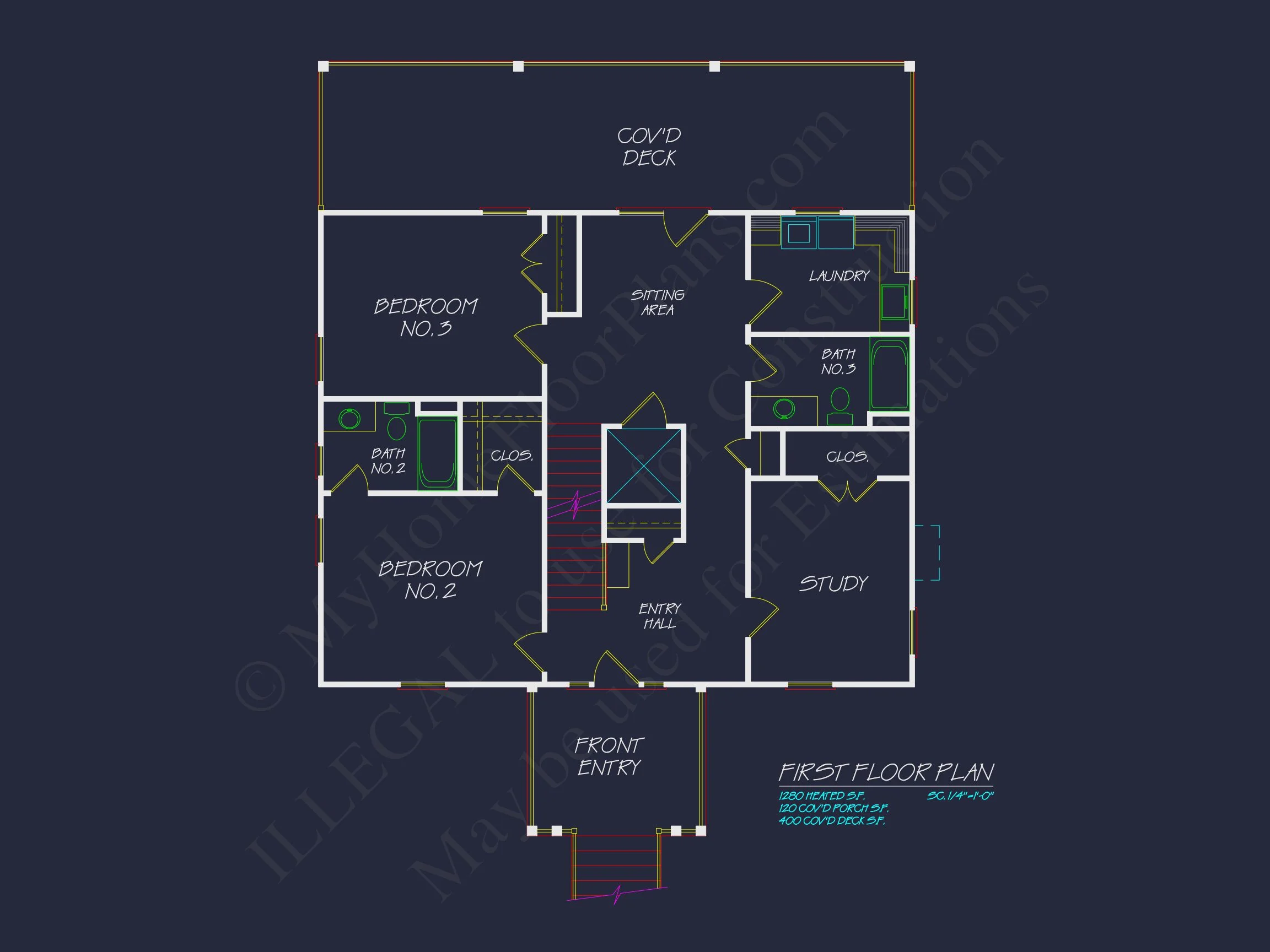 Beautiful Coastal house Plan with Open Floor Designs & CAD
