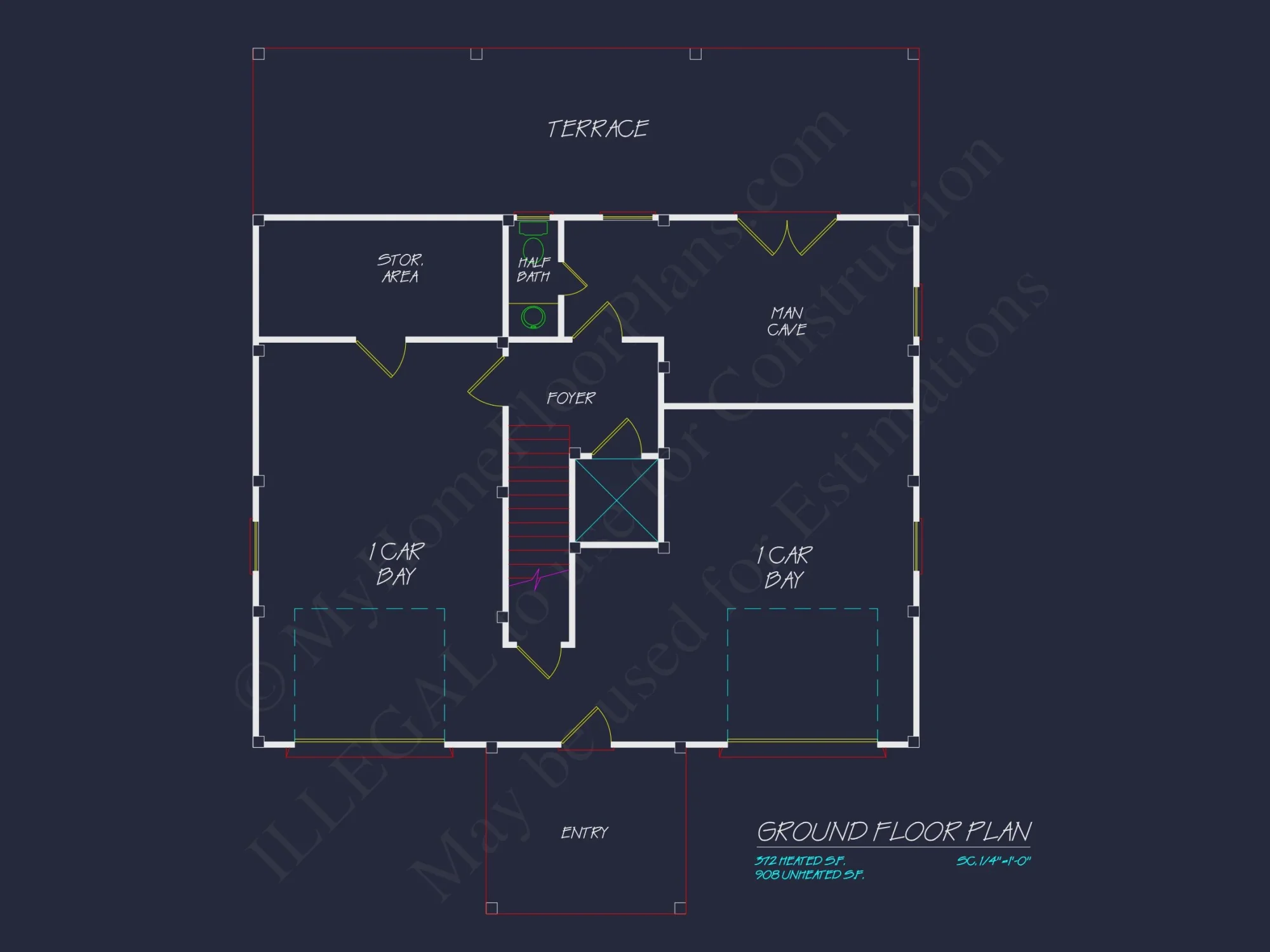 Beautiful Coastal house Plan with Open Floor Designs & CAD