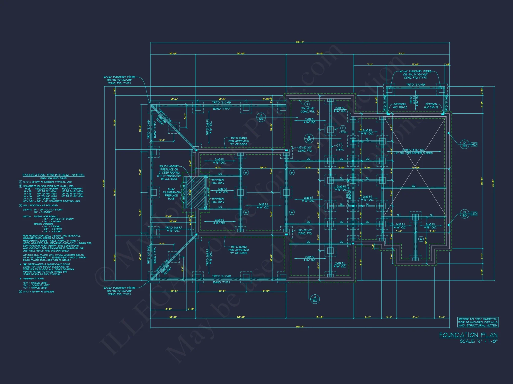Craftsman house Plan with 2 Floors and 4 Bedrooms - CAD Designs