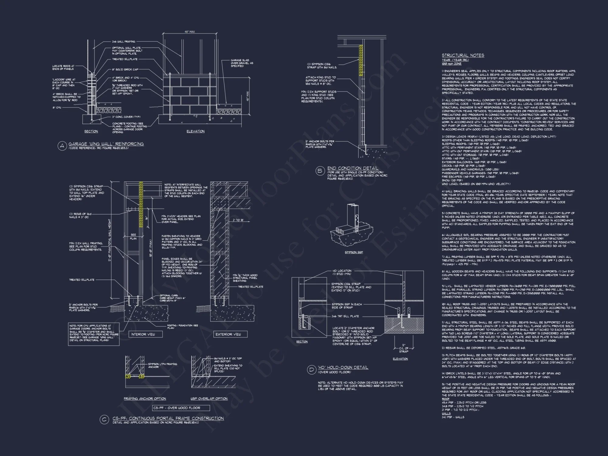 Traditional Craftsman house Plan with 4 Bedrooms and 3-Car Garage