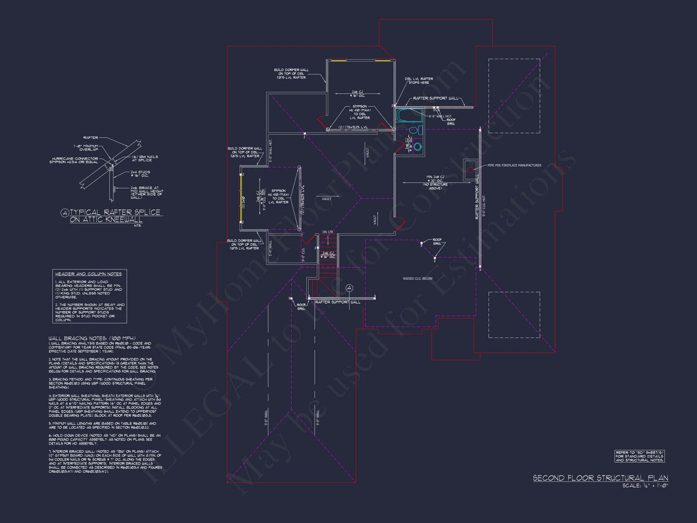 Traditional Craftsman house Plan with 4 Bedrooms and 3-Car Garage