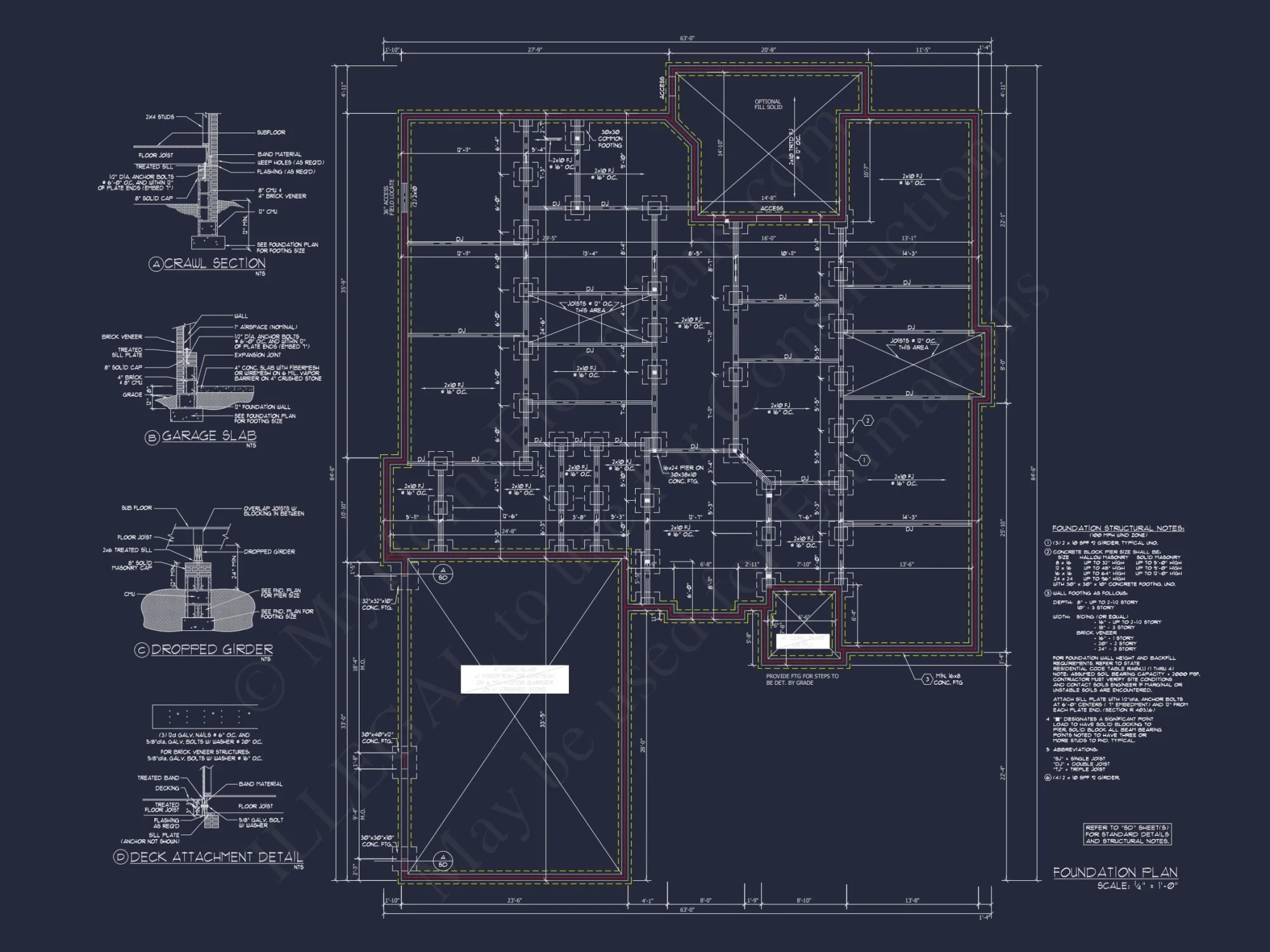 Traditional Craftsman house Plan with 4 Bedrooms and 3-Car Garage
