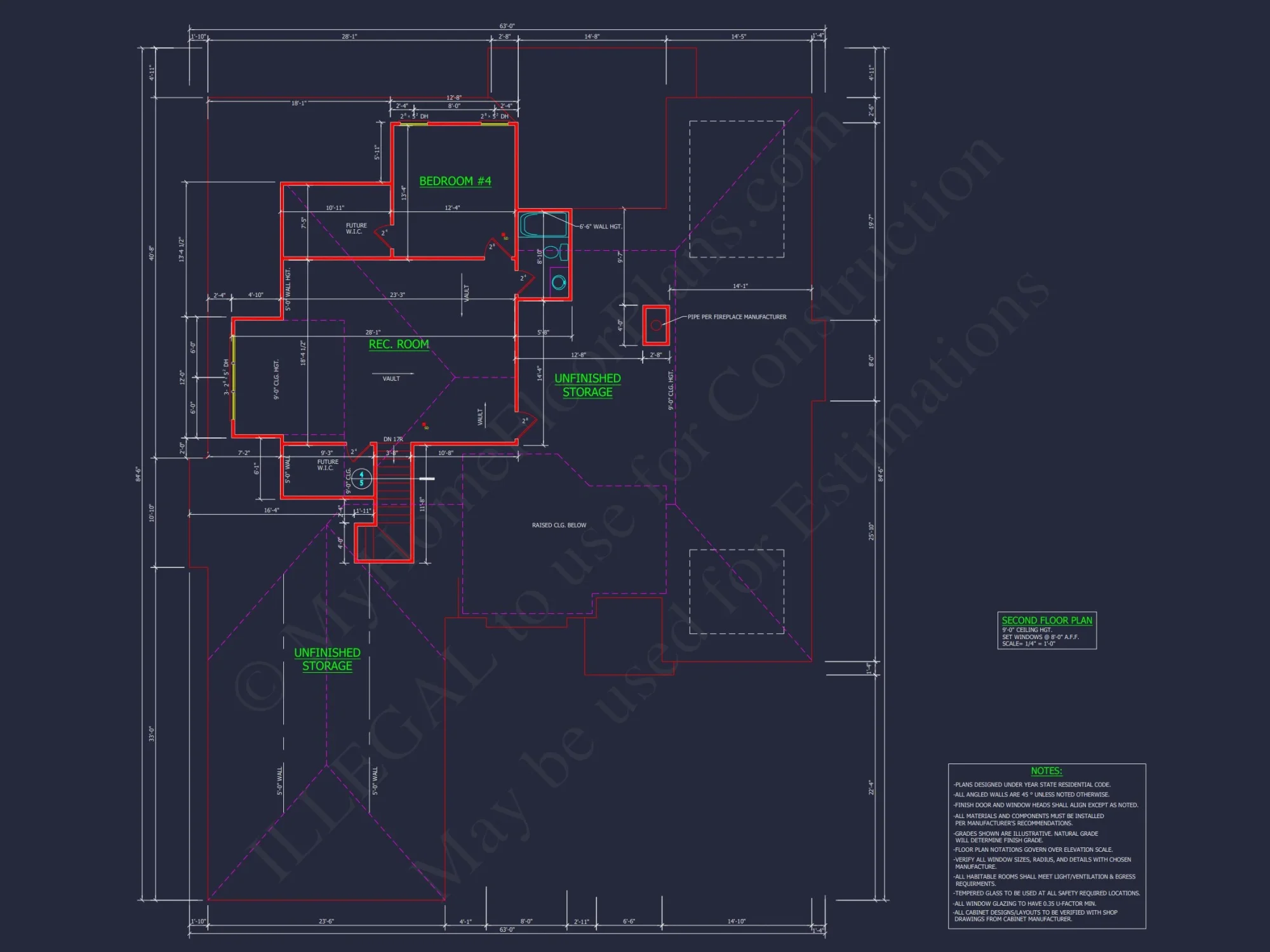 Traditional Craftsman house Plan with 4 Bedrooms and 3-Car Garage