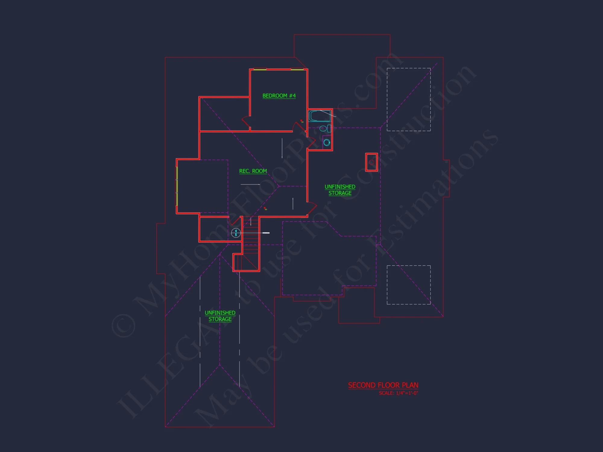 Traditional Craftsman house Plan with 4 Bedrooms and 3-Car Garage