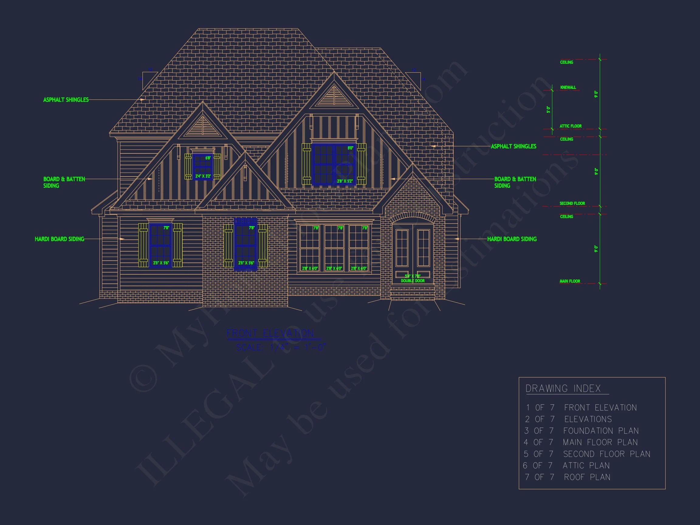 Modern Craftsman house Plan with 2.5 Floors and Spacious Designs