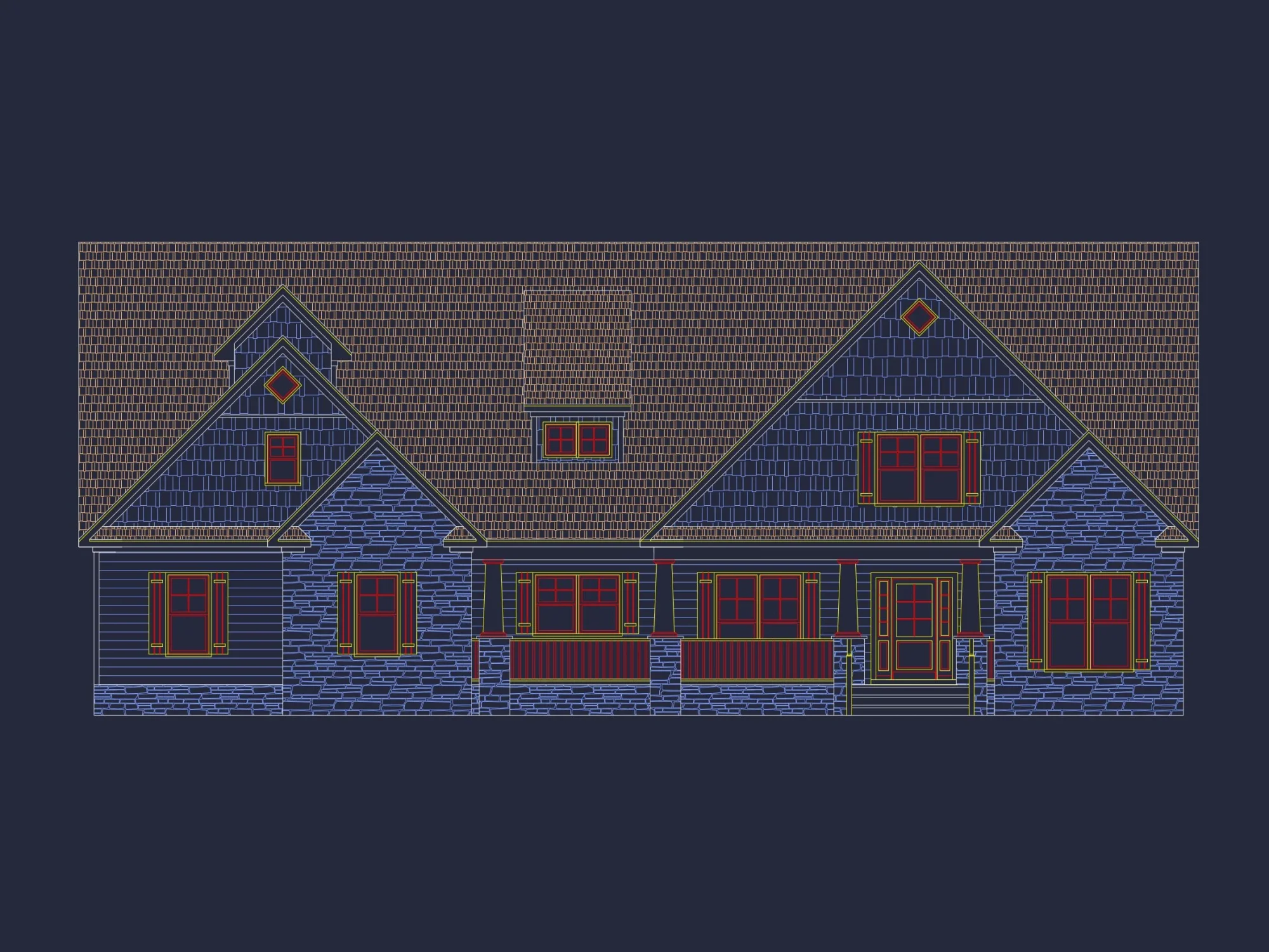 Craftsman house Floor Plan: 4 Beds, 3, 053 Sq Ft CAD Designs