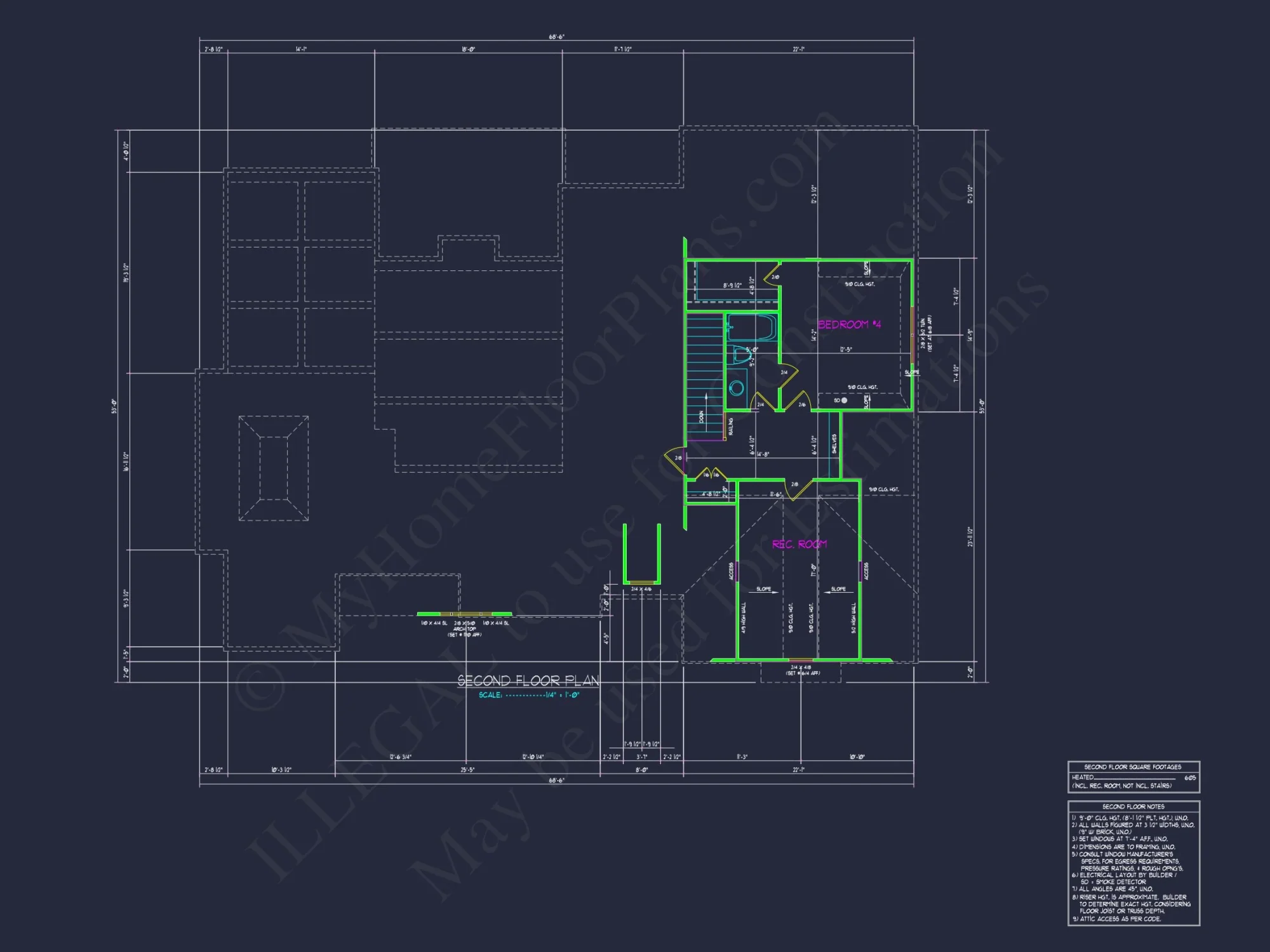 Elegant house Plan: CAD Floor Designs with 4 Bedrooms & Garage