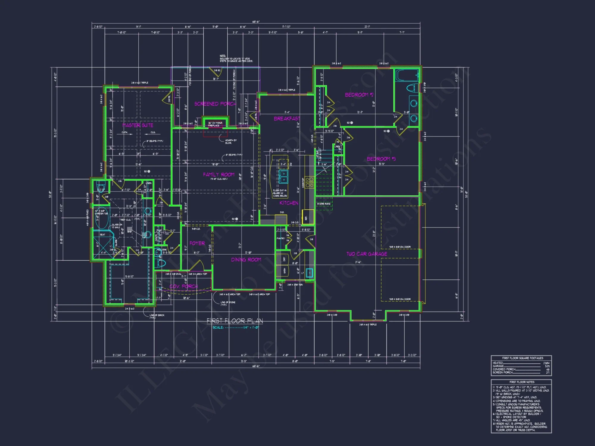 Elegant house Plan: CAD Floor Designs with 4 Bedrooms & Garage