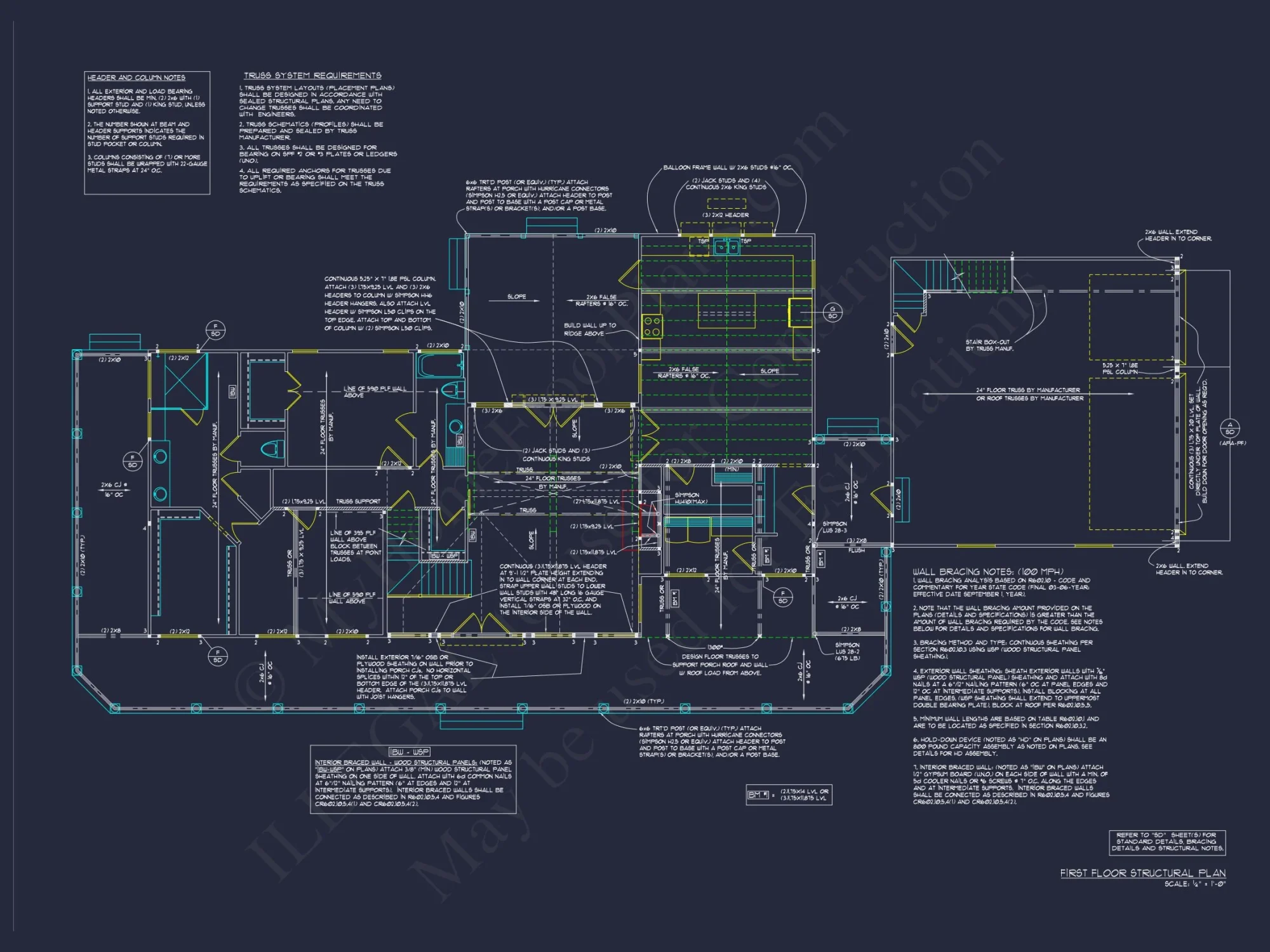 "Image of an elegant traditional farmhouse featuring detailed floor plan and designs number 66"