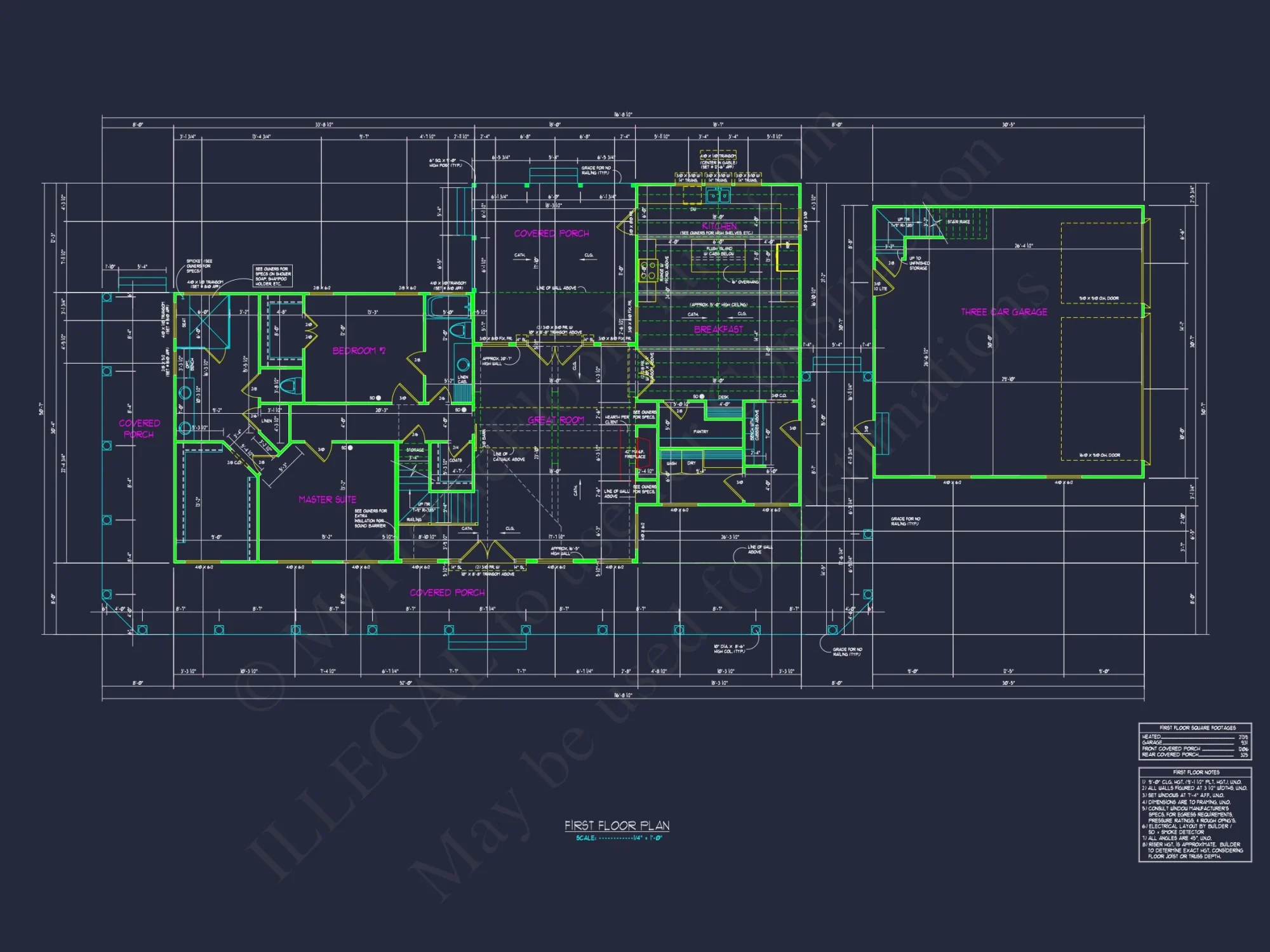 "Digital illustration of an elegant traditional farmhouse floor plan and designs"