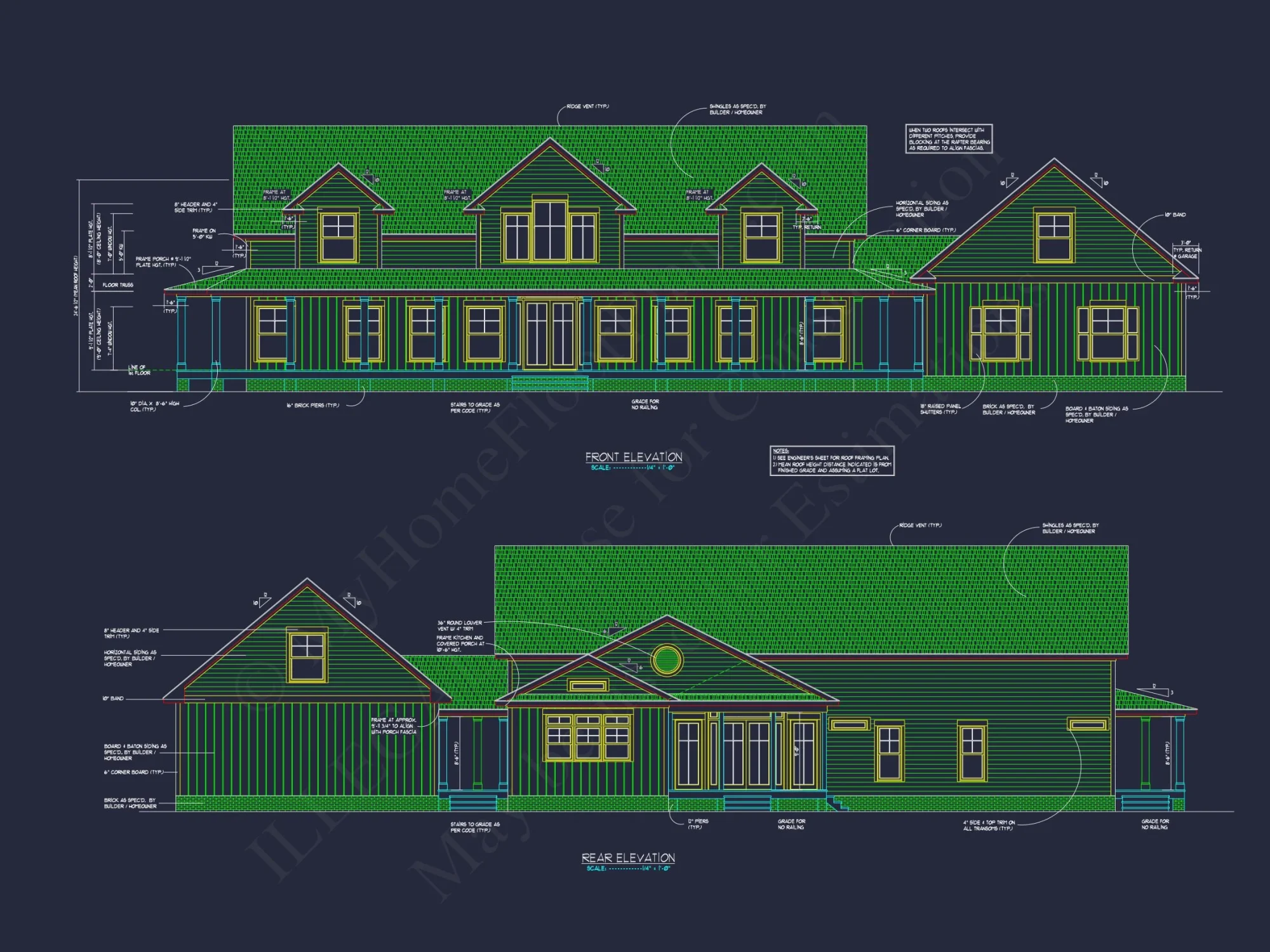 "Image of an elegant traditional farmhouse floor plan and architectural designs"
