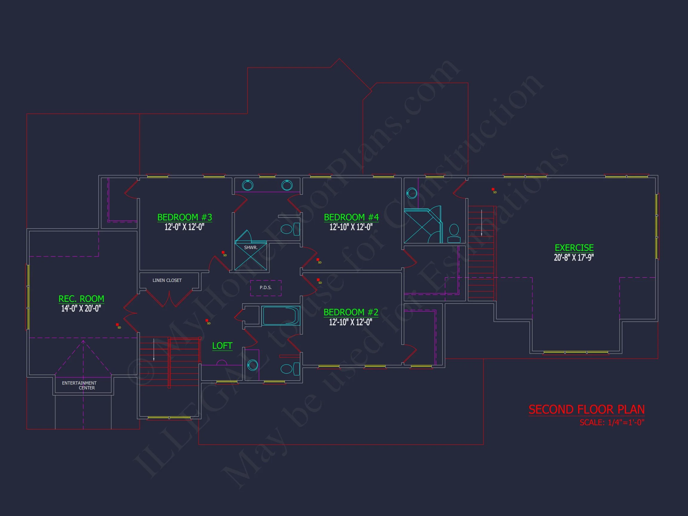 Spacious house Plan with 2 Floors, CAD Blueprint, and Designs