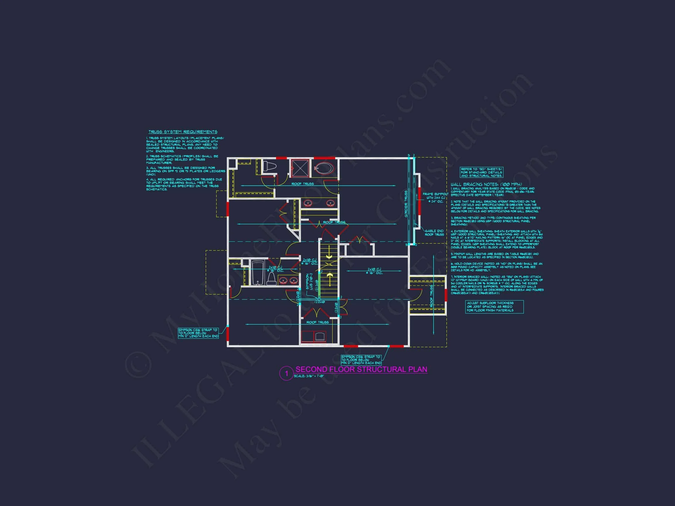Modern Craftsman house Plan with Open Floor Designs and CAD Blueprint