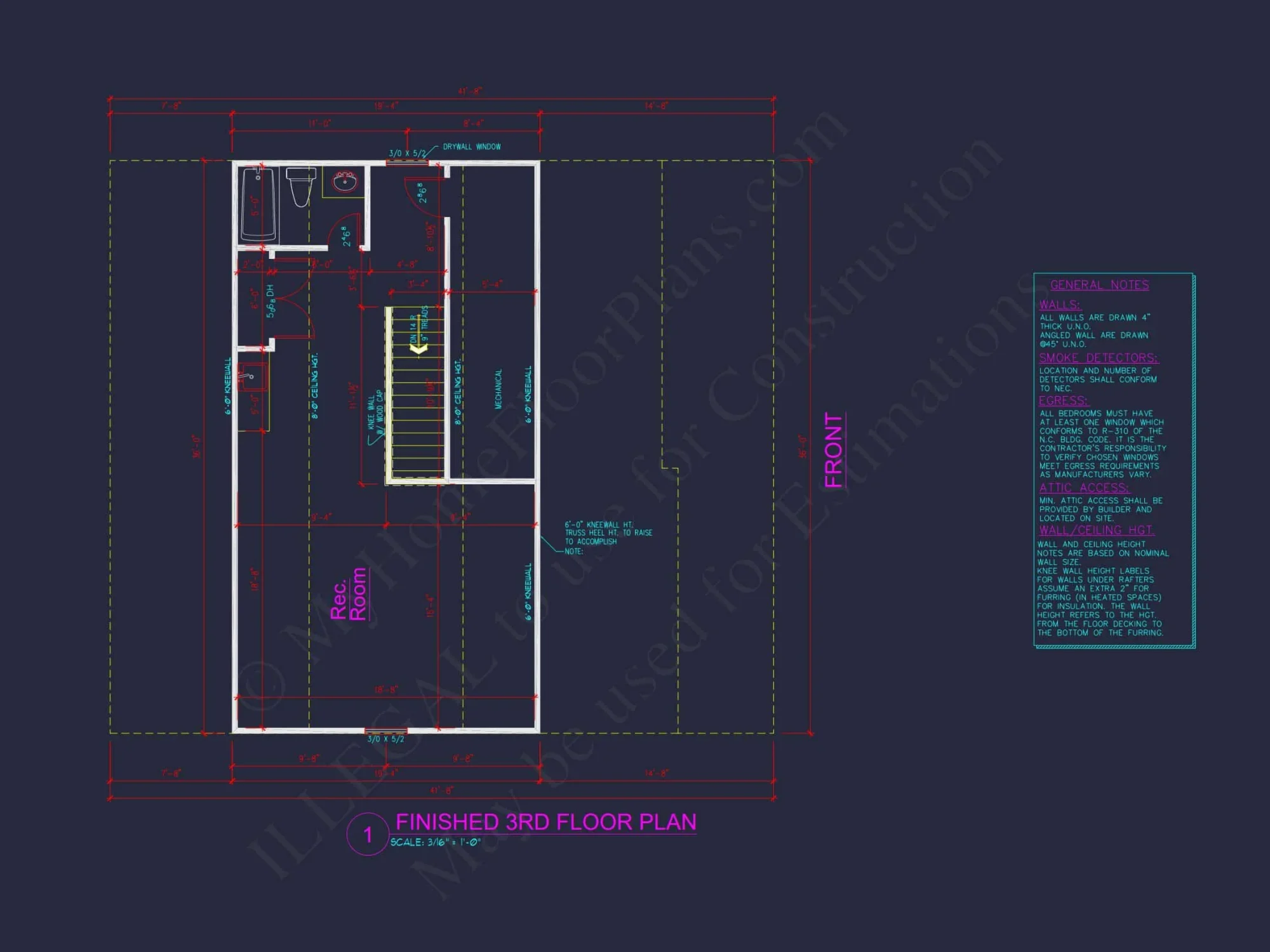 Modern Craftsman house Plan with Open Floor Designs and CAD Blueprint