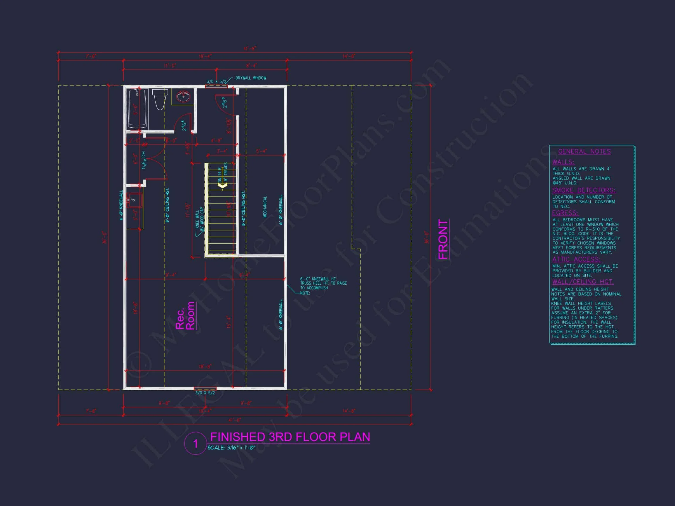 Modern Craftsman house Plan with Open Floor Designs and CAD Blueprint