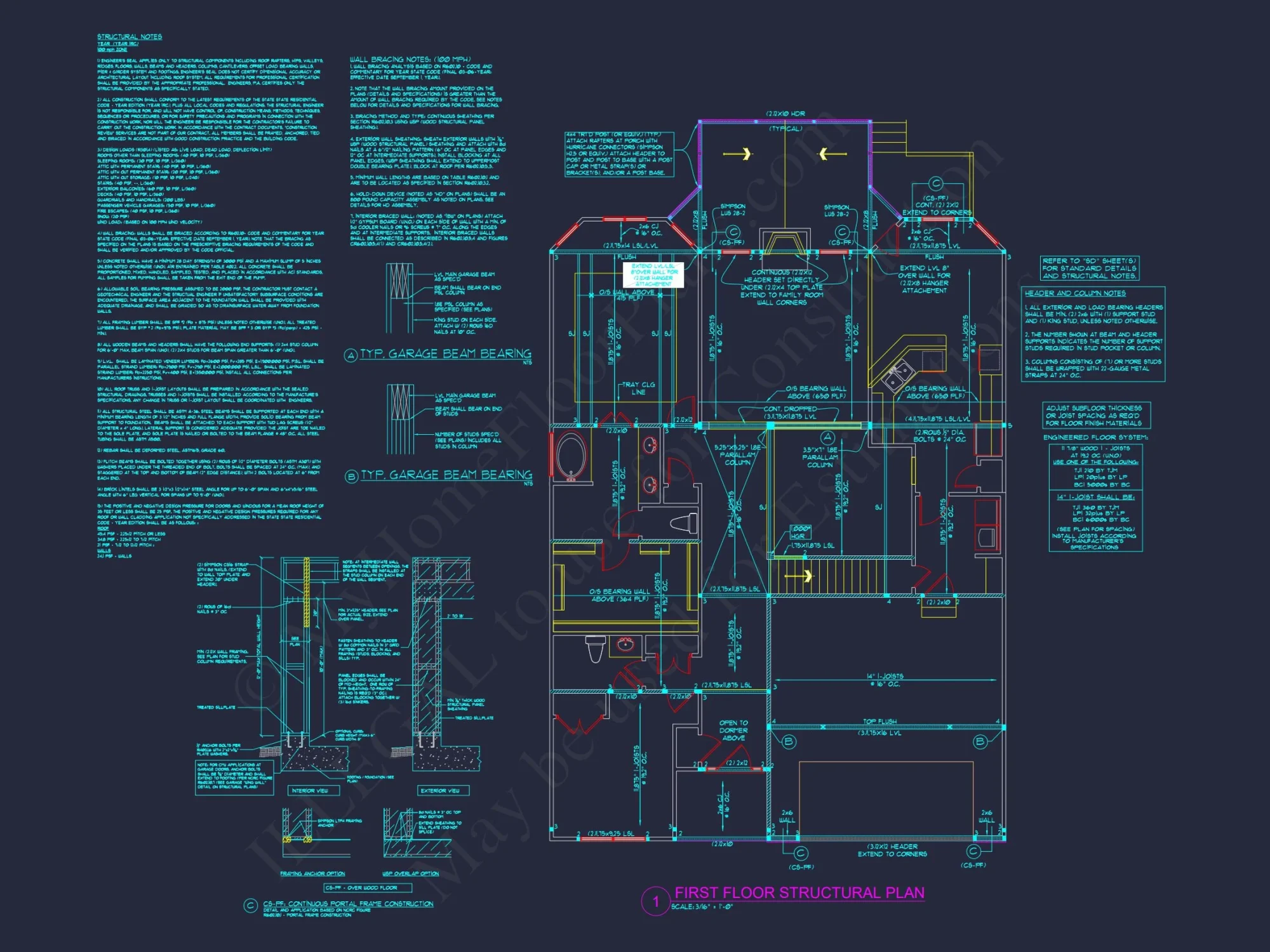 Two-Story house Plan with CAD Designs, 4 Bedrooms, and Open Floor Plan