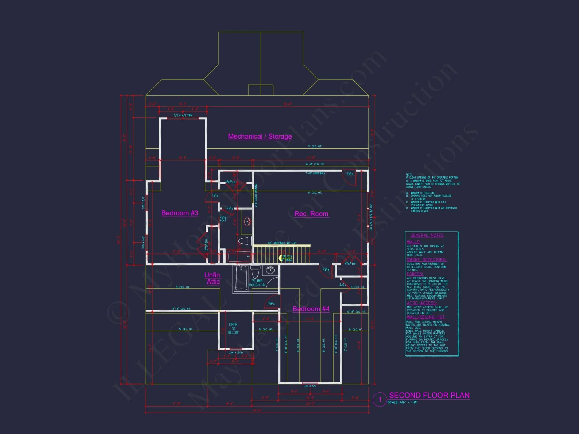 Two-Story house Plan with CAD Designs, 4 Bedrooms, and Open Floor Plan