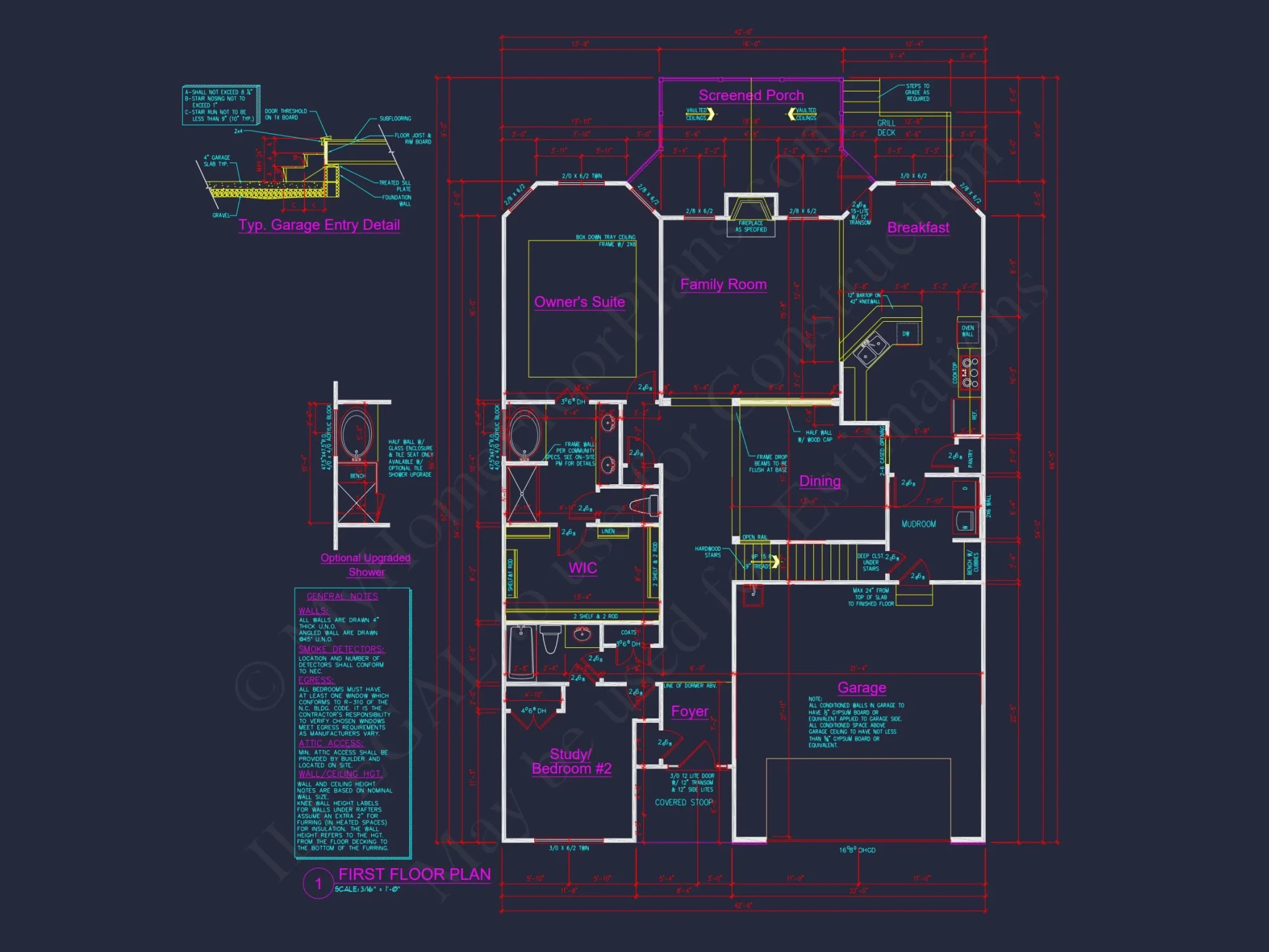Two-Story house Plan with CAD Designs, 4 Bedrooms, and Open Floor Plan