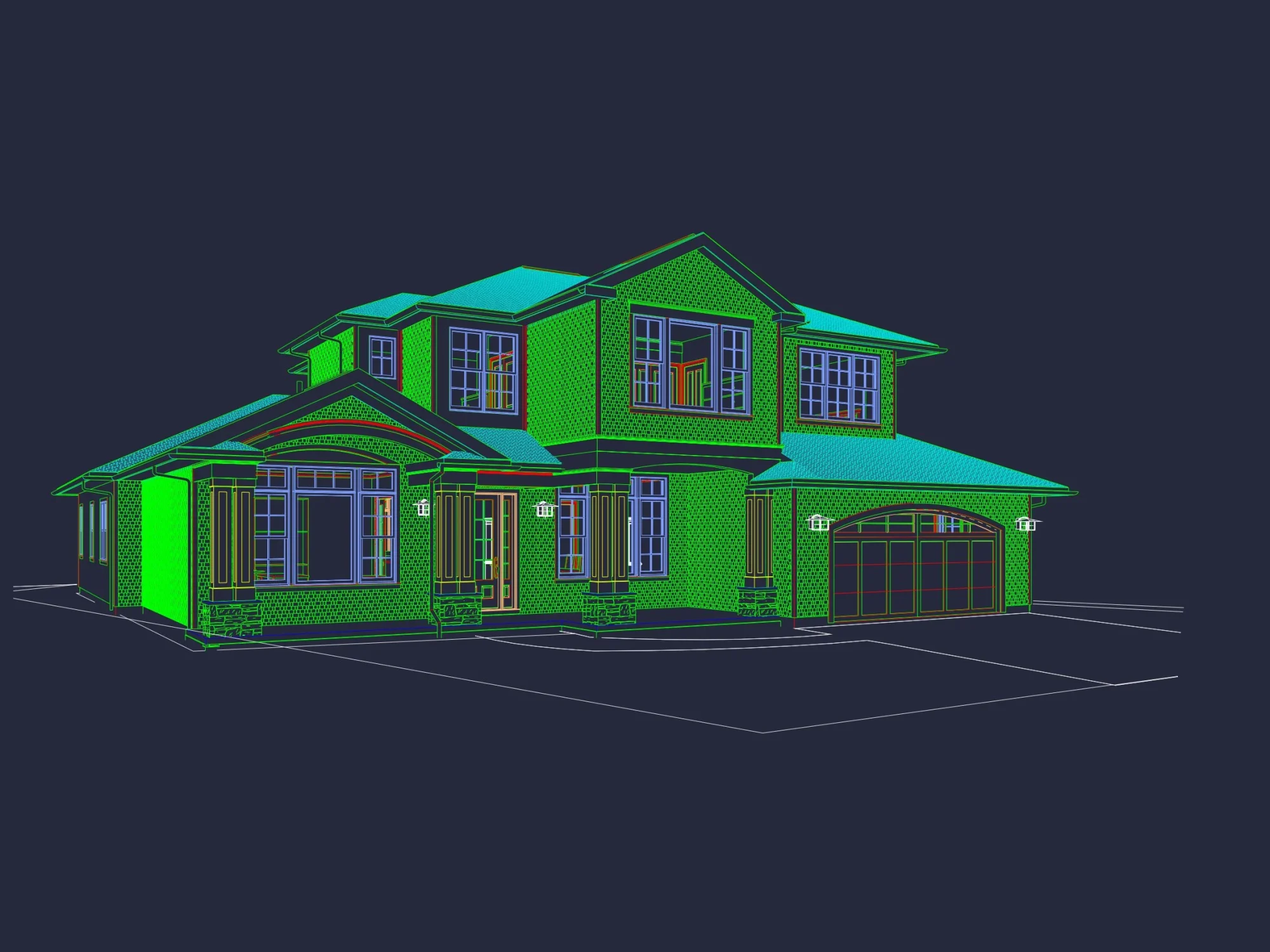 New Architecture-CAD house Design with Floor Plan Features