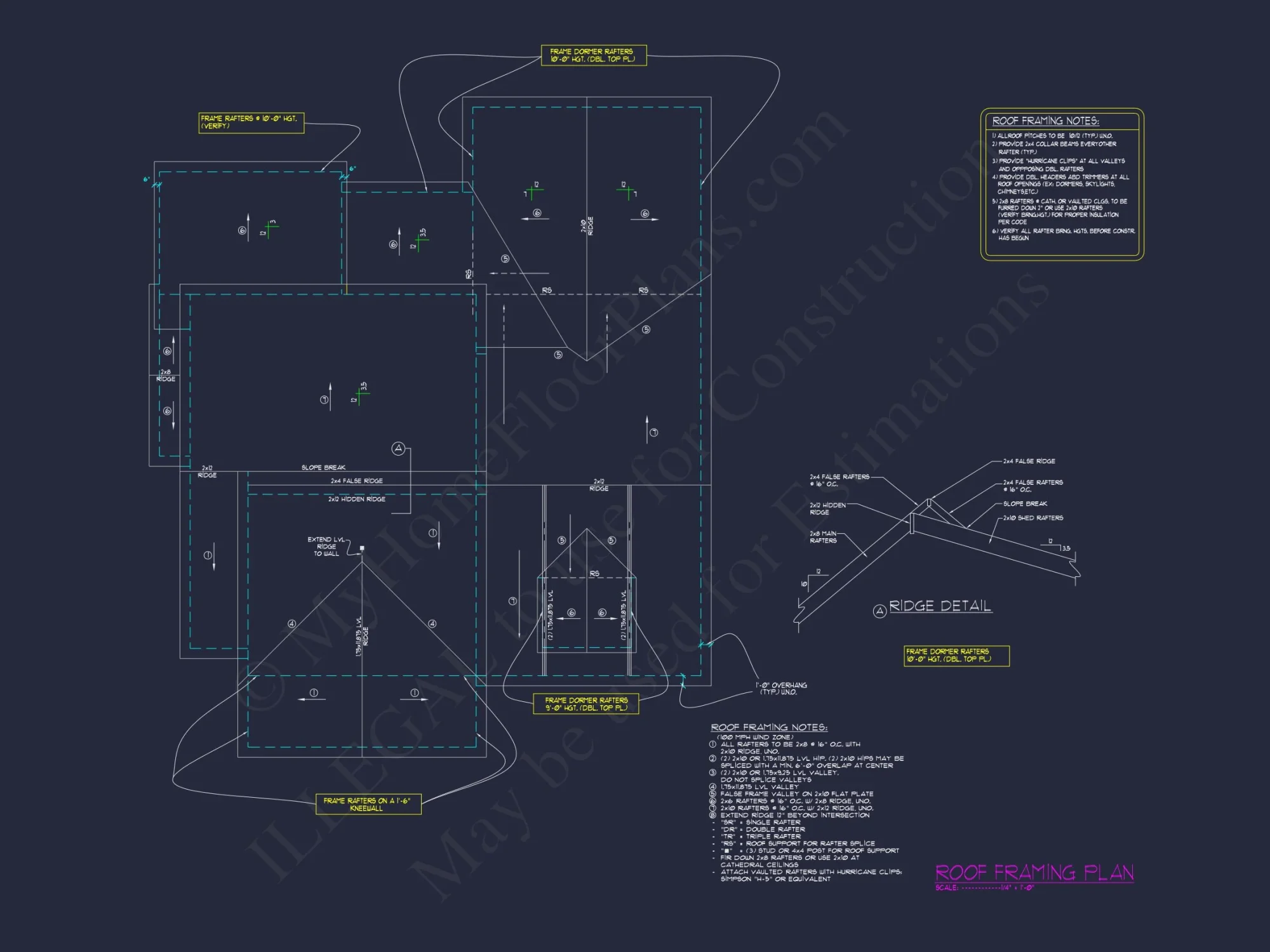 Modern house Design with 4 Bed, 3.5 Bath CAD Floor Plan