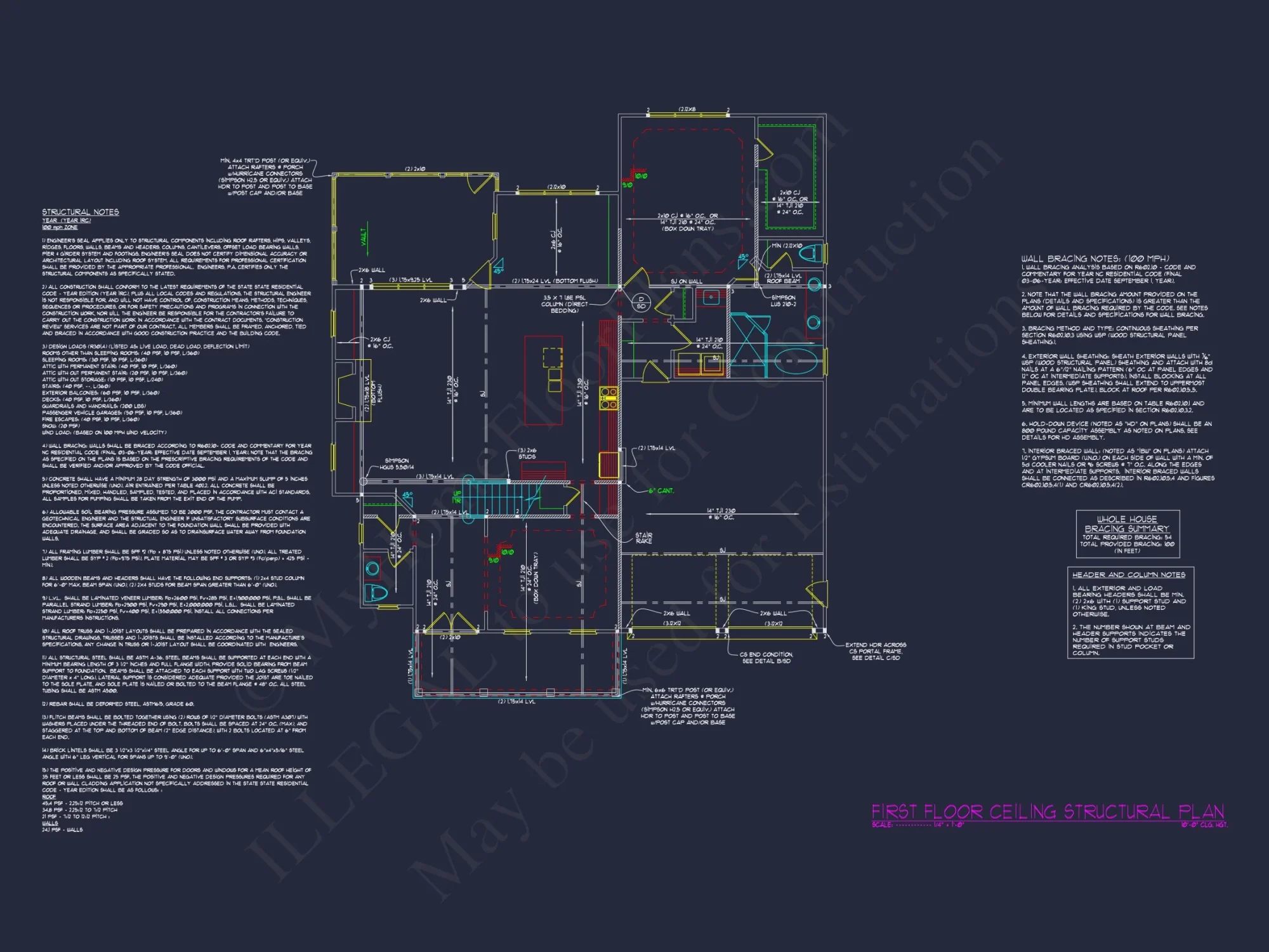 Modern house Design with 4 Bed, 3.5 Bath CAD Floor Plan