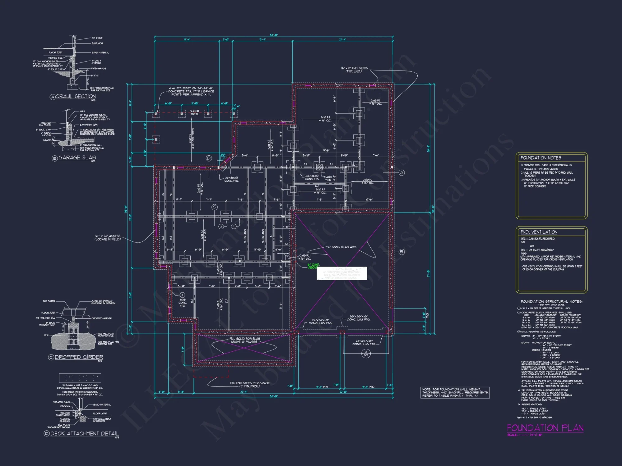 Modern house Design with 4 Bed, 3.5 Bath CAD Floor Plan