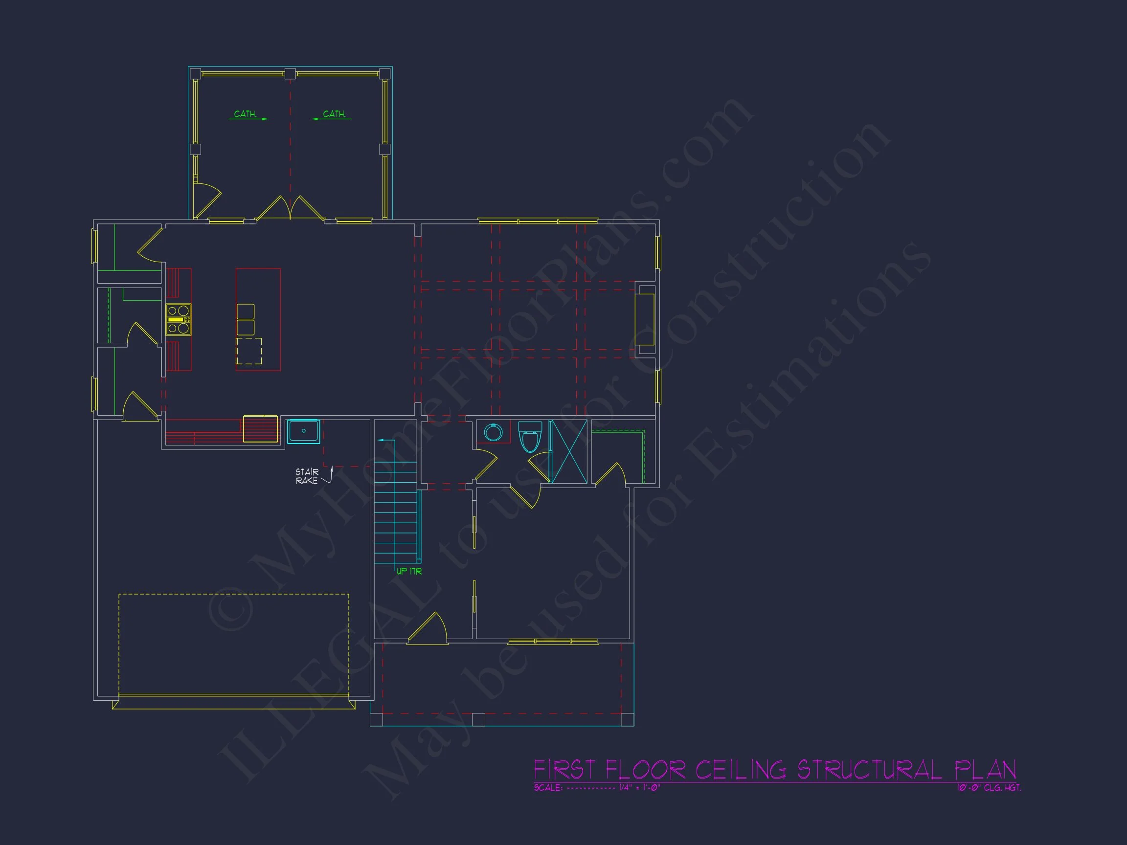 Modern Craftsman house Plan with Detailed Floor Blueprint