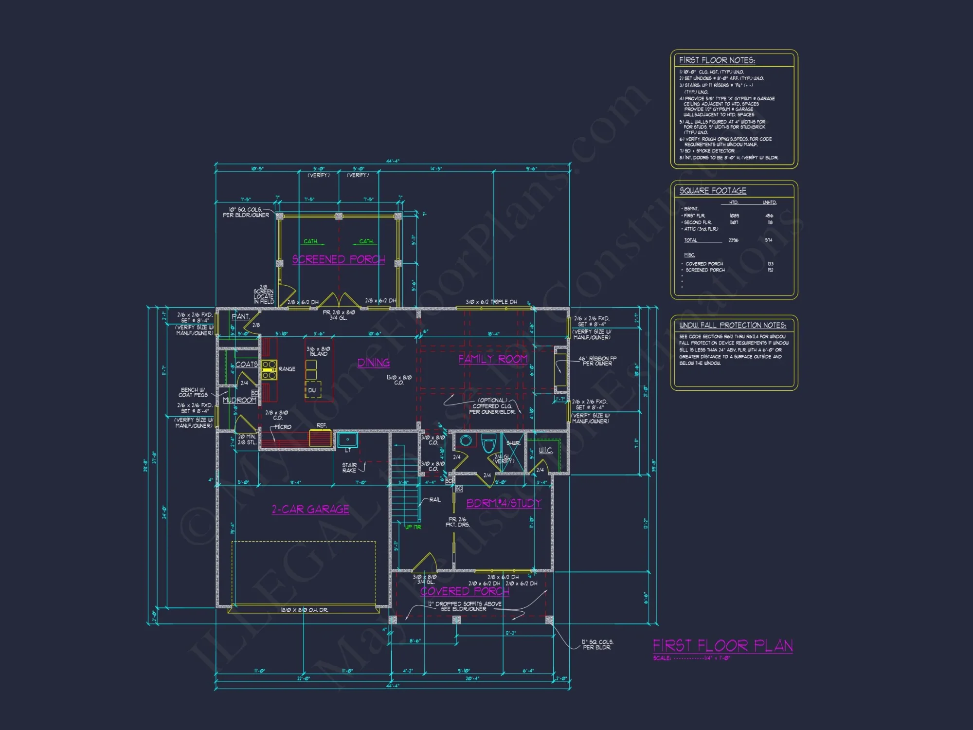 Modern Craftsman house Plan with Detailed Floor Blueprint