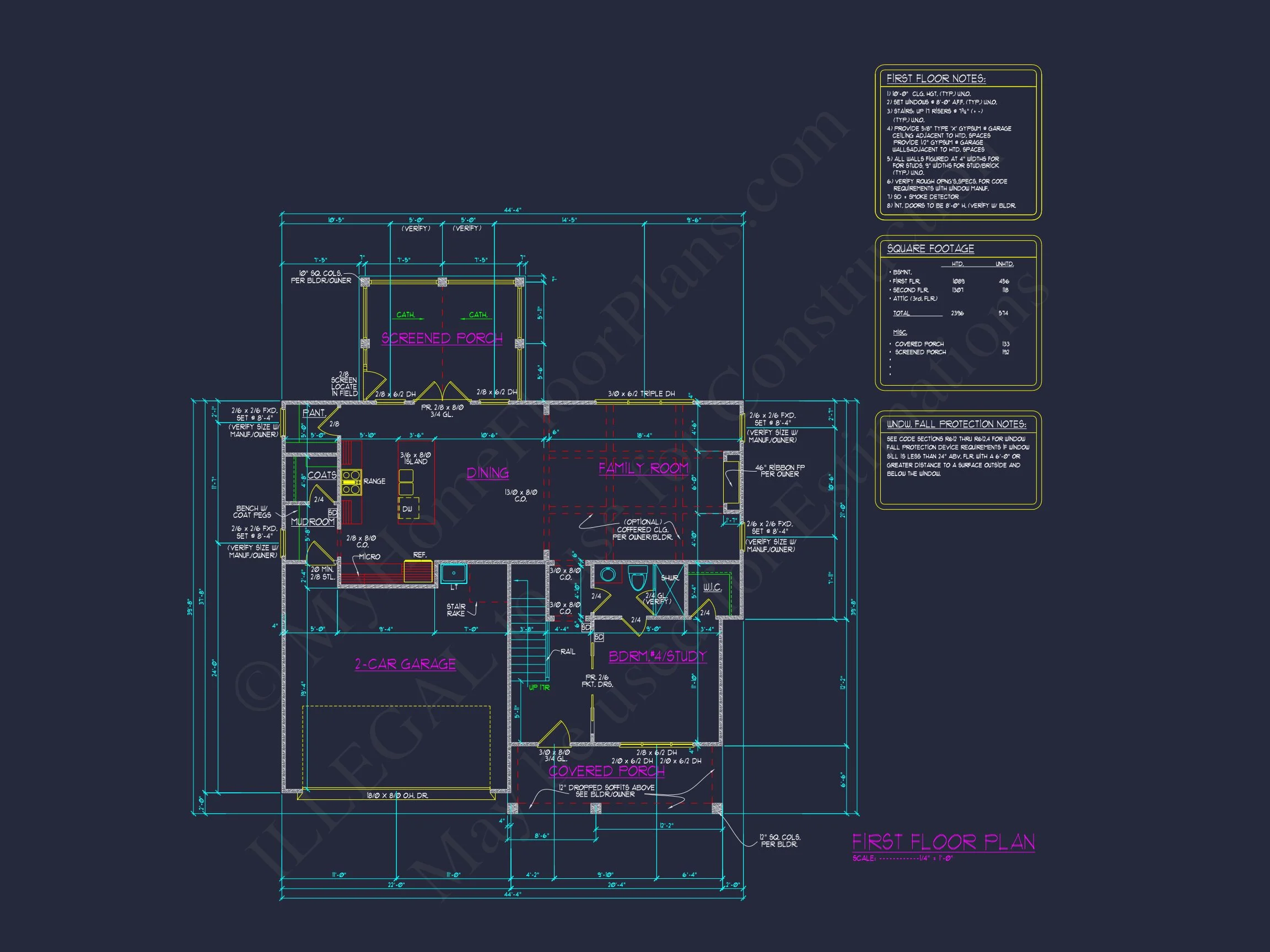 Modern Craftsman house Plan with Detailed Floor Blueprint