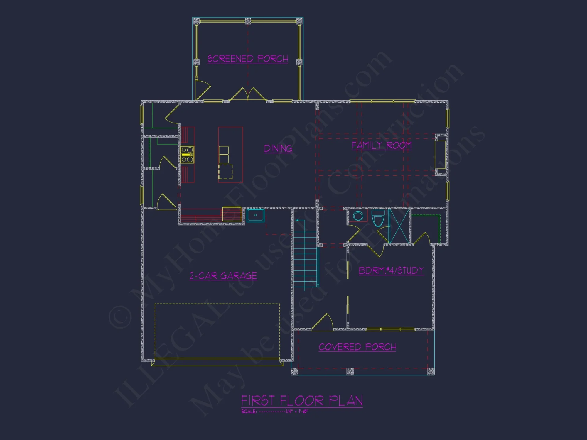 Modern Craftsman house Plan with Detailed Floor Blueprint