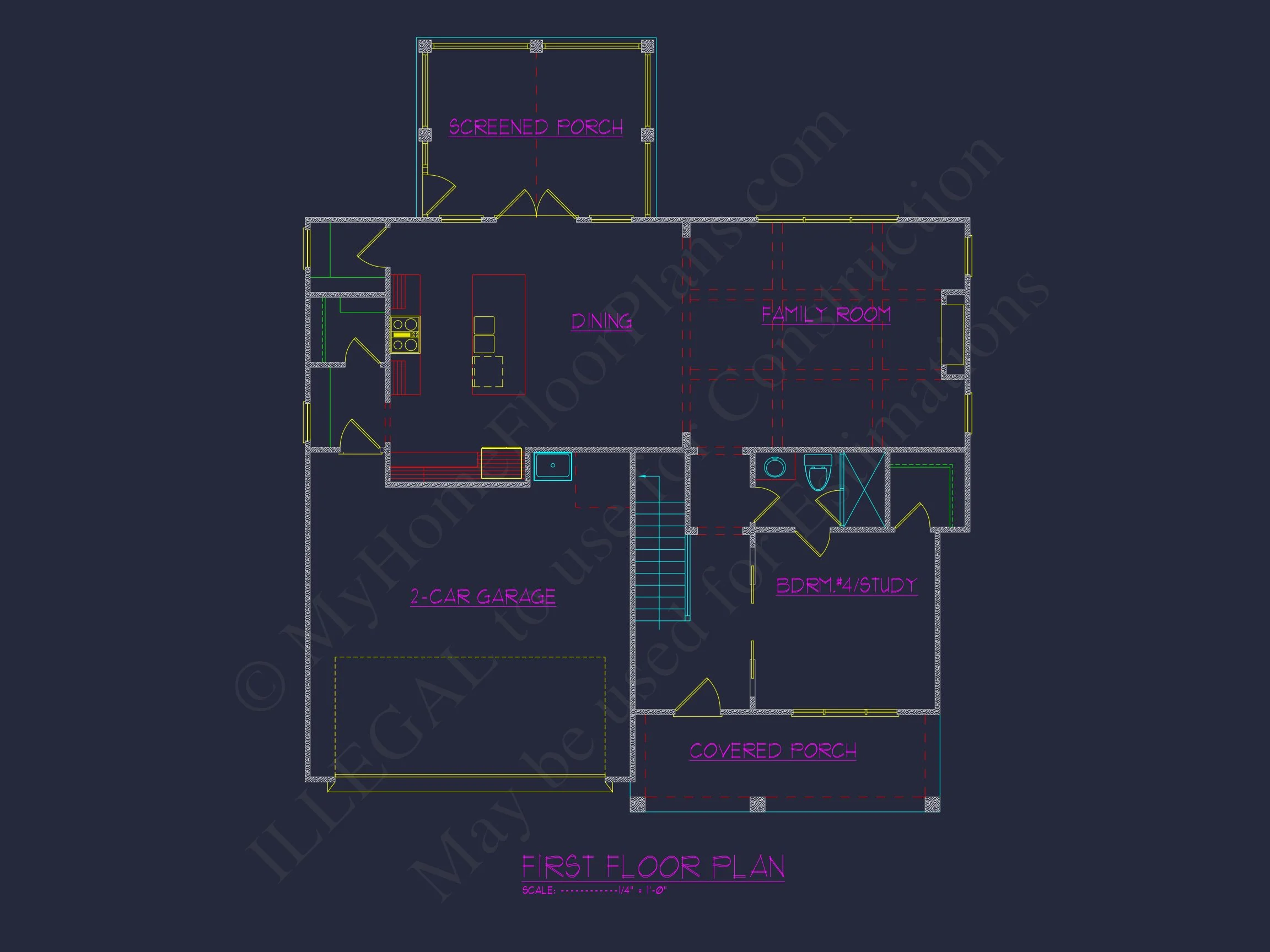 Modern Craftsman house Plan with Detailed Floor Blueprint