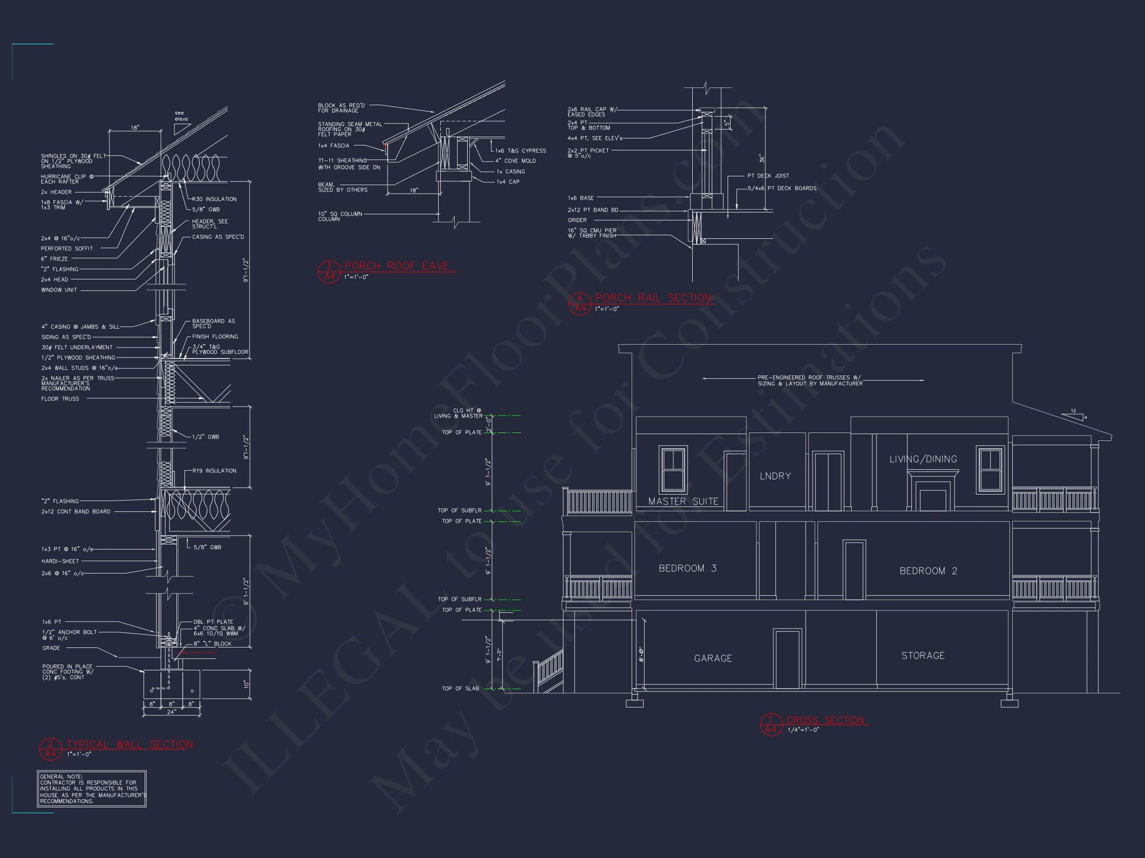 Coastal house Plan with 3 Floors, Elegant Designs, & CAD