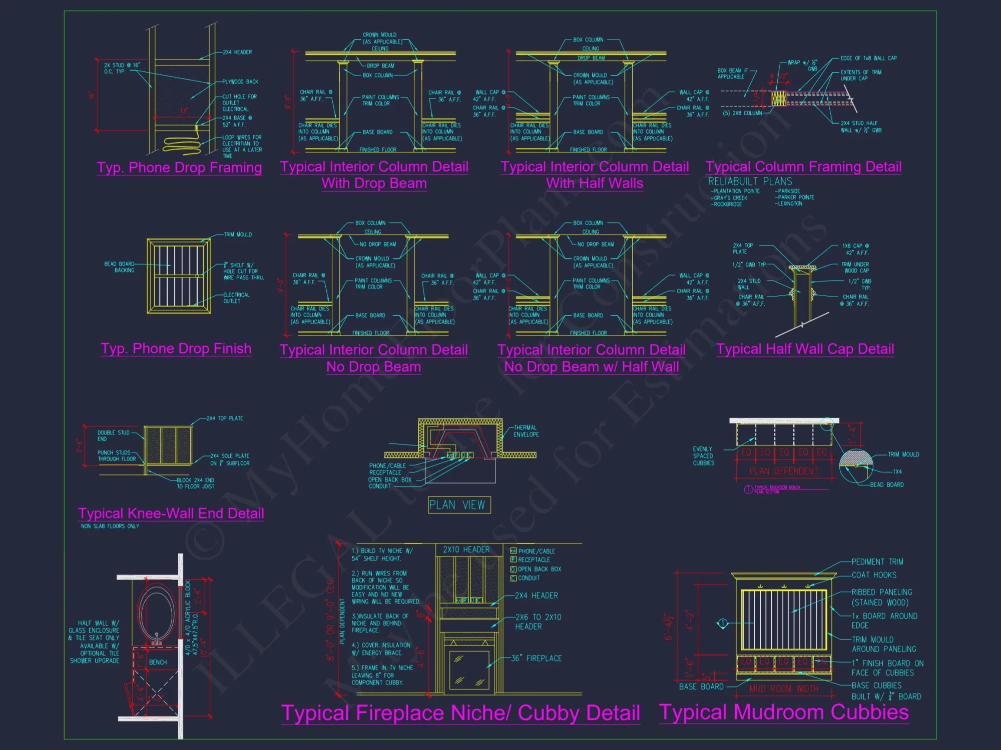 Modern Craftsman house Plan with 4 Bedrooms, Floor Plans, and CAD Designs