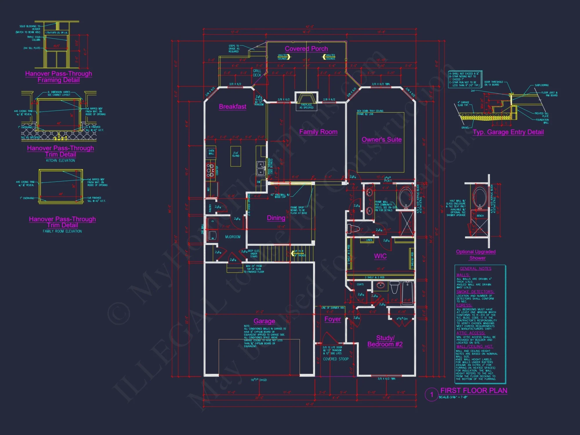 Modern Craftsman house Plan with 4 Bedrooms, Floor Plans, and CAD Designs