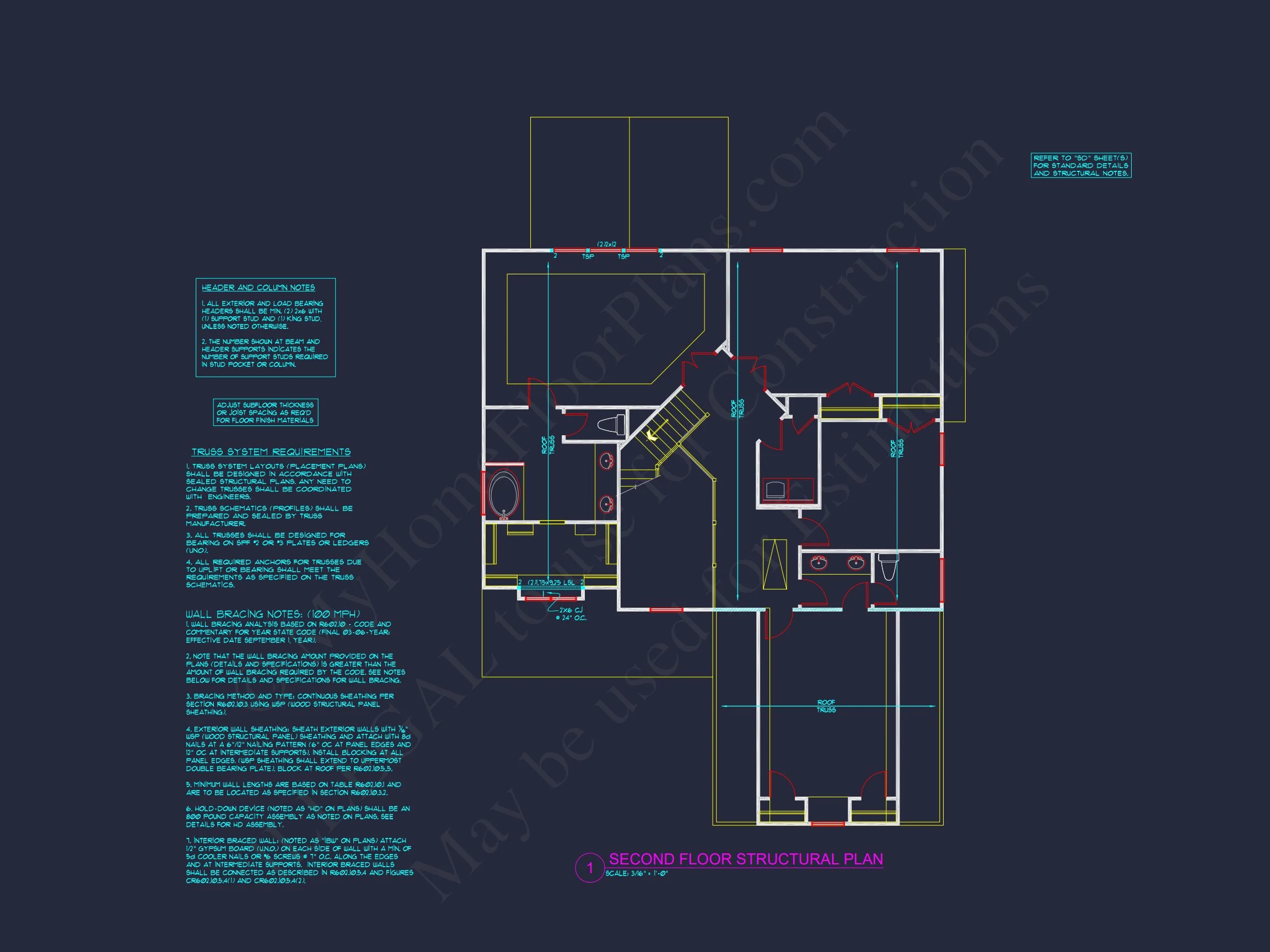 15-1319 HOUSE PLAN - Beautiful 4-Bedroom House Plan with Open Floor Designs & CAD Blueprint 16 Beautiful 4-Bedroom house Plan with Open Floor Designs & CAD Blueprint