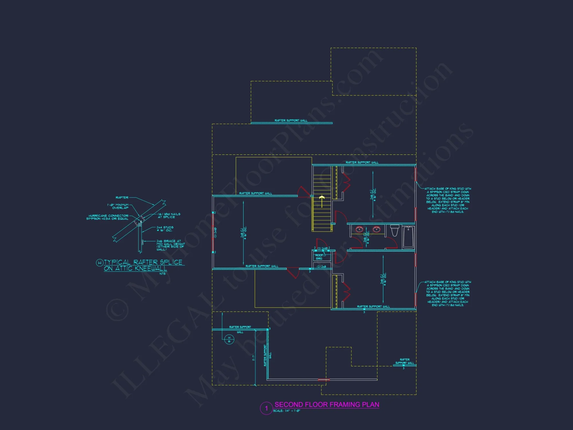 Craftsman house Plan: 2-Story Floor Plan with CAD Designs