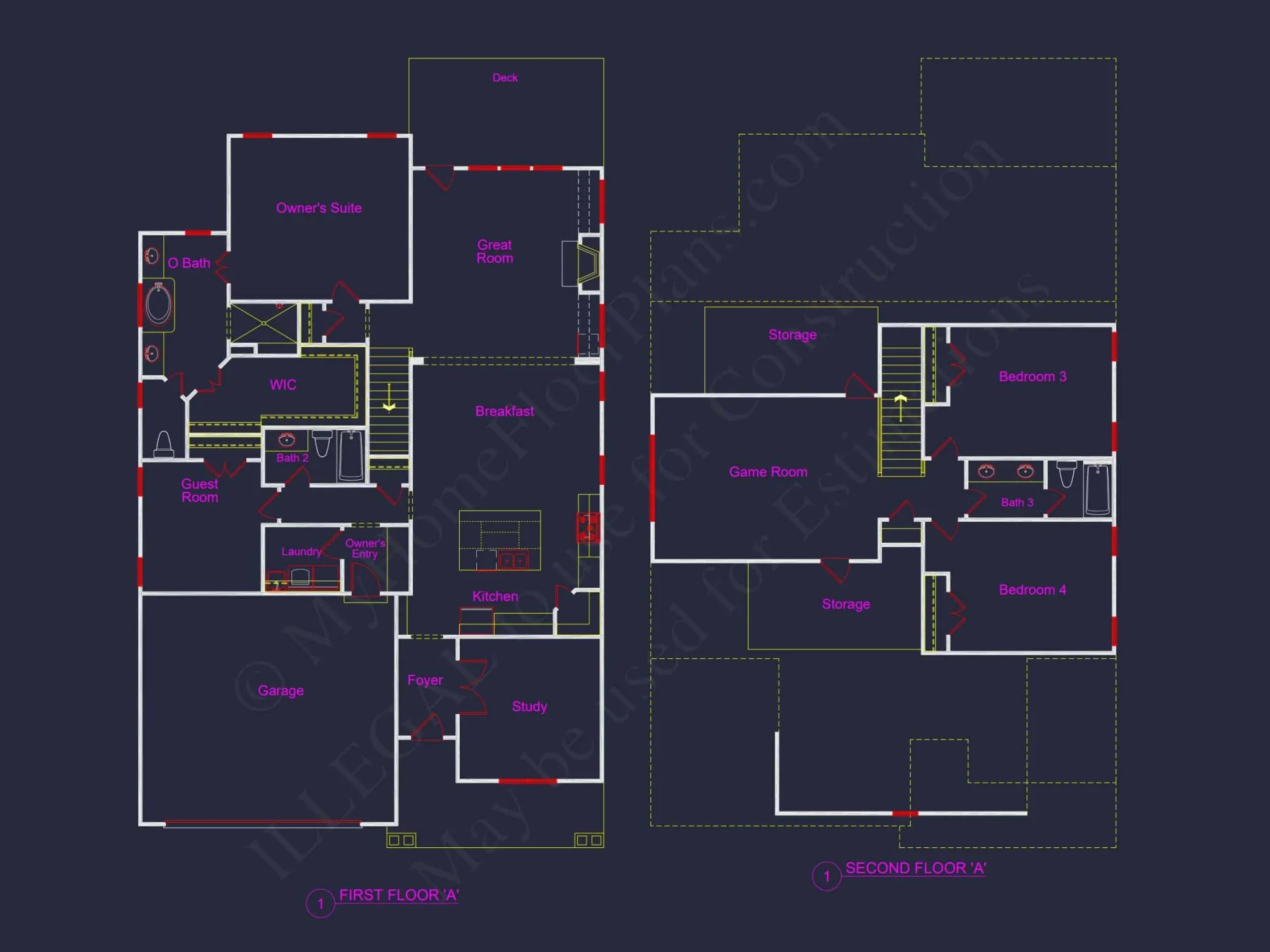 Craftsman house Plan: 2-Story Floor Plan with CAD Designs