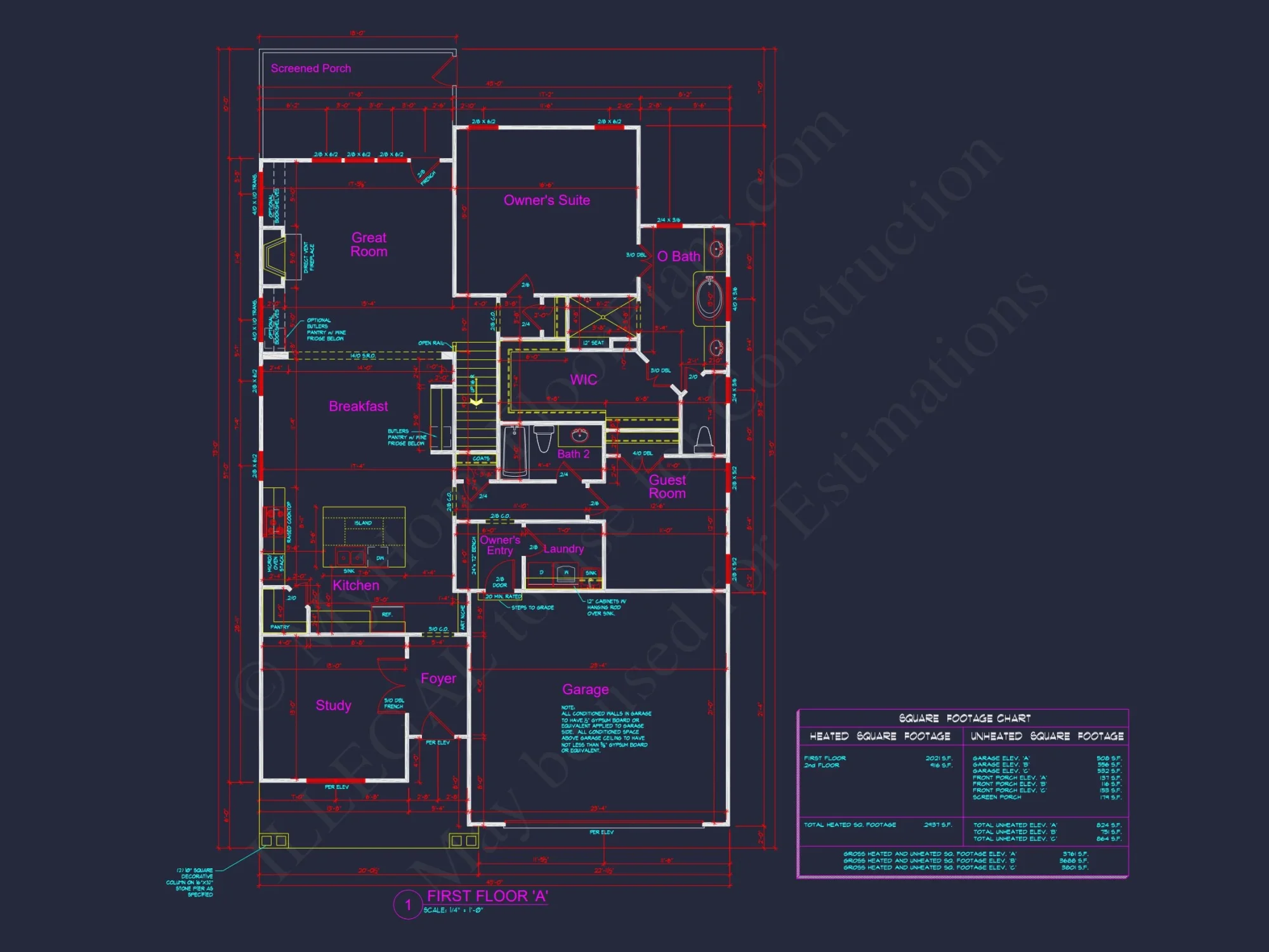 Modern Craftsman house Plan with Open Floor Design & CAD Details