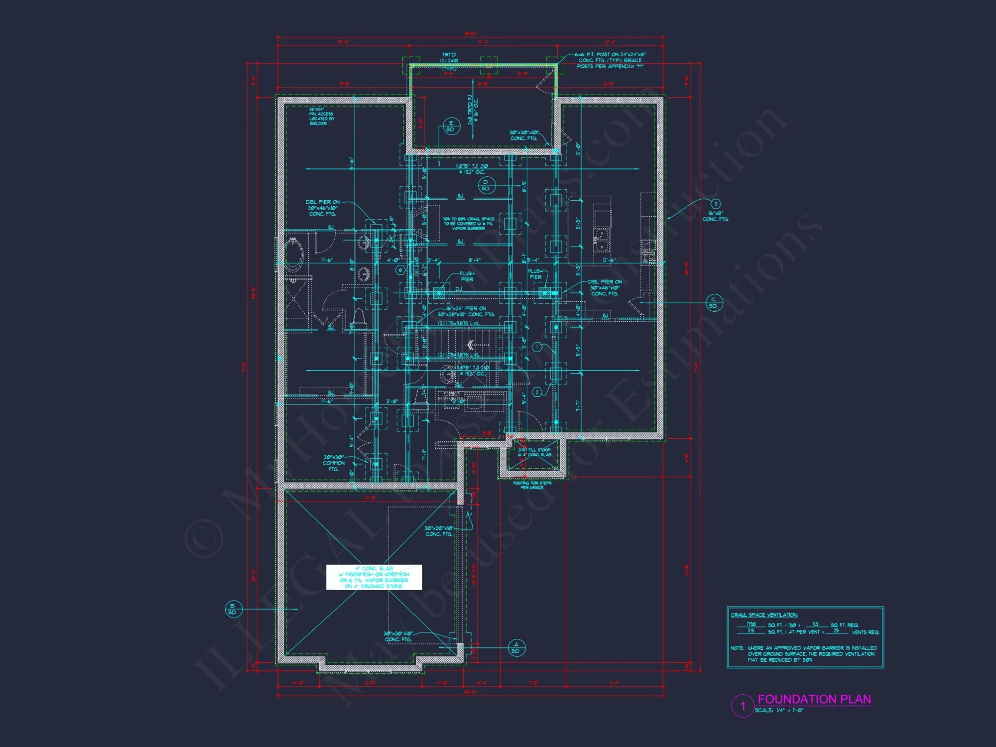 Customizable house Floor Plan: Full-Featured Modern Blueprints