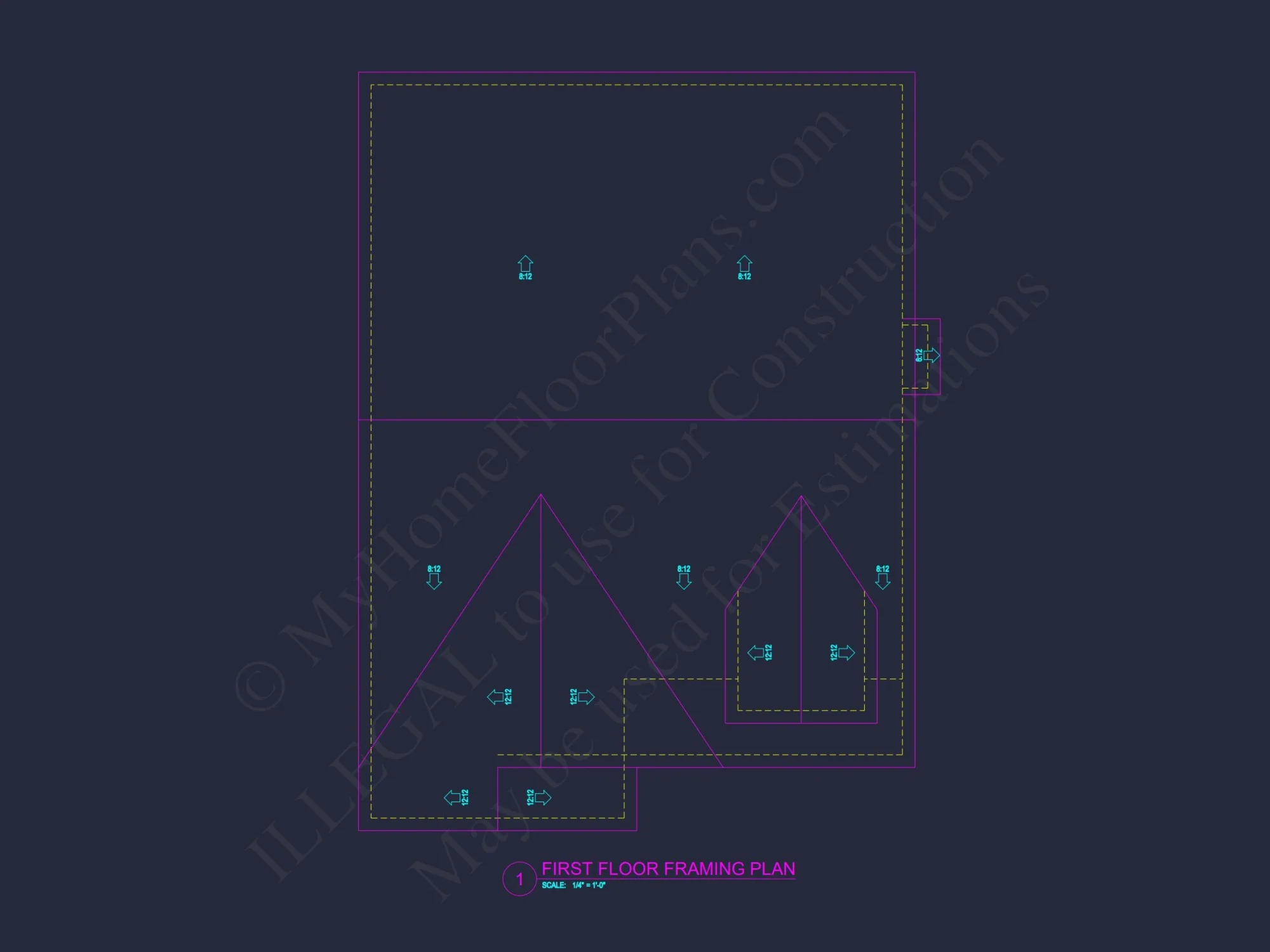 Modern Craftsman Floor Plan with 4 Bedrooms and Garage
