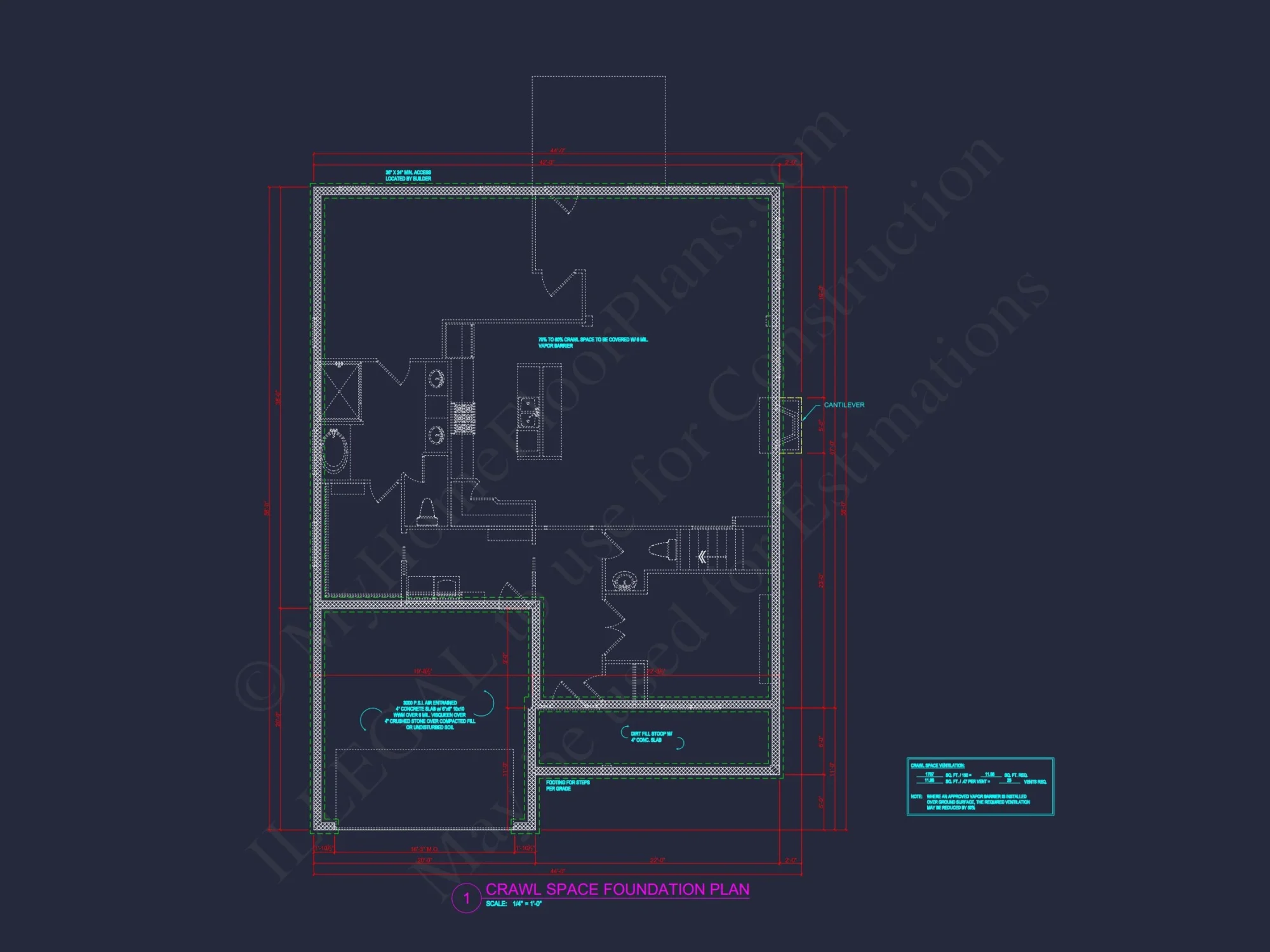 Modern Craftsman Floor Plan with 4 Bedrooms and Garage
