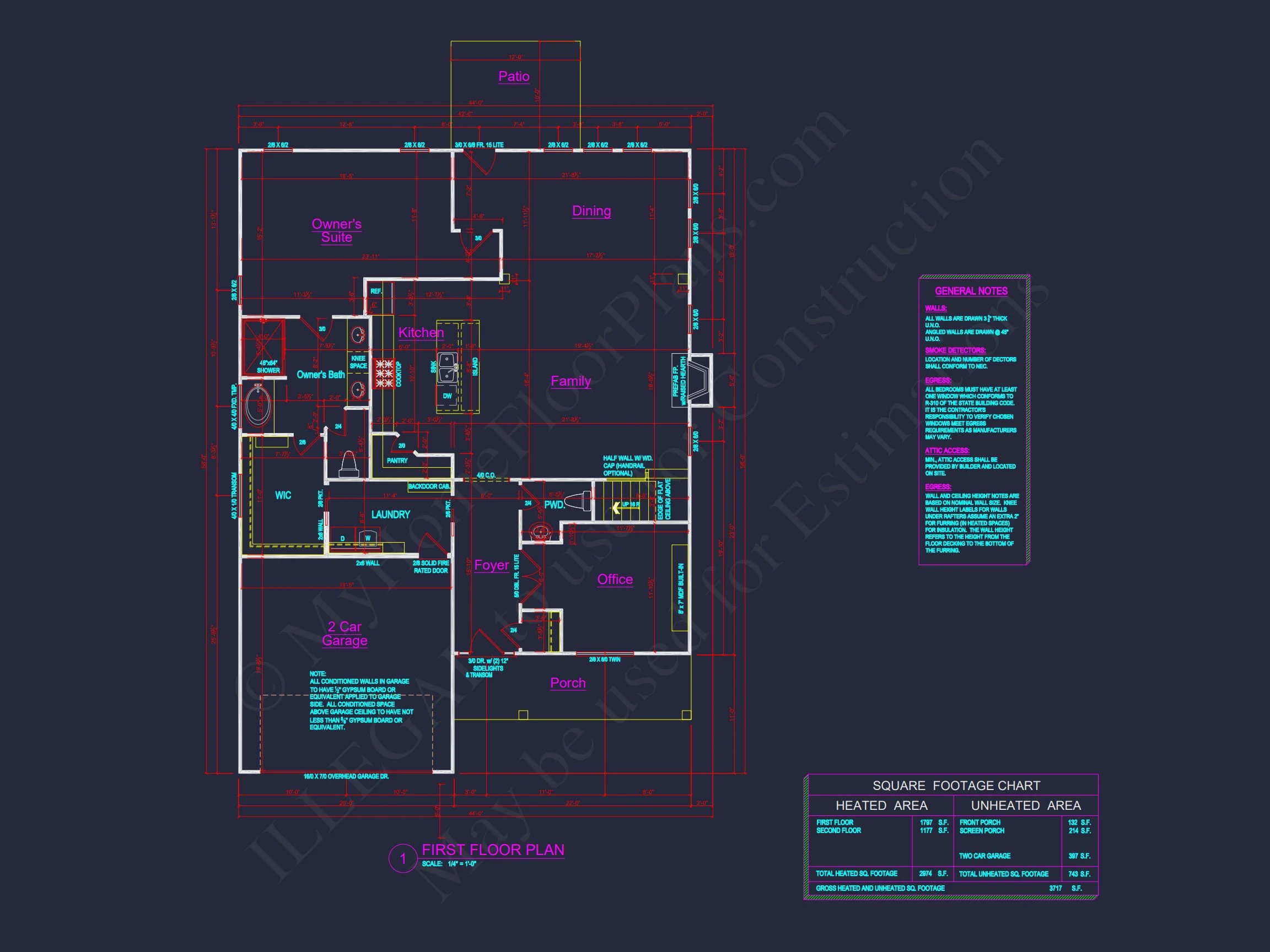 15-1273 HOUSE PLAN - Modern Craftsman Floor Plan with 4 Bedrooms and Garage 7 Modern Craftsman Floor Plan with 4 Bedrooms and Garage
