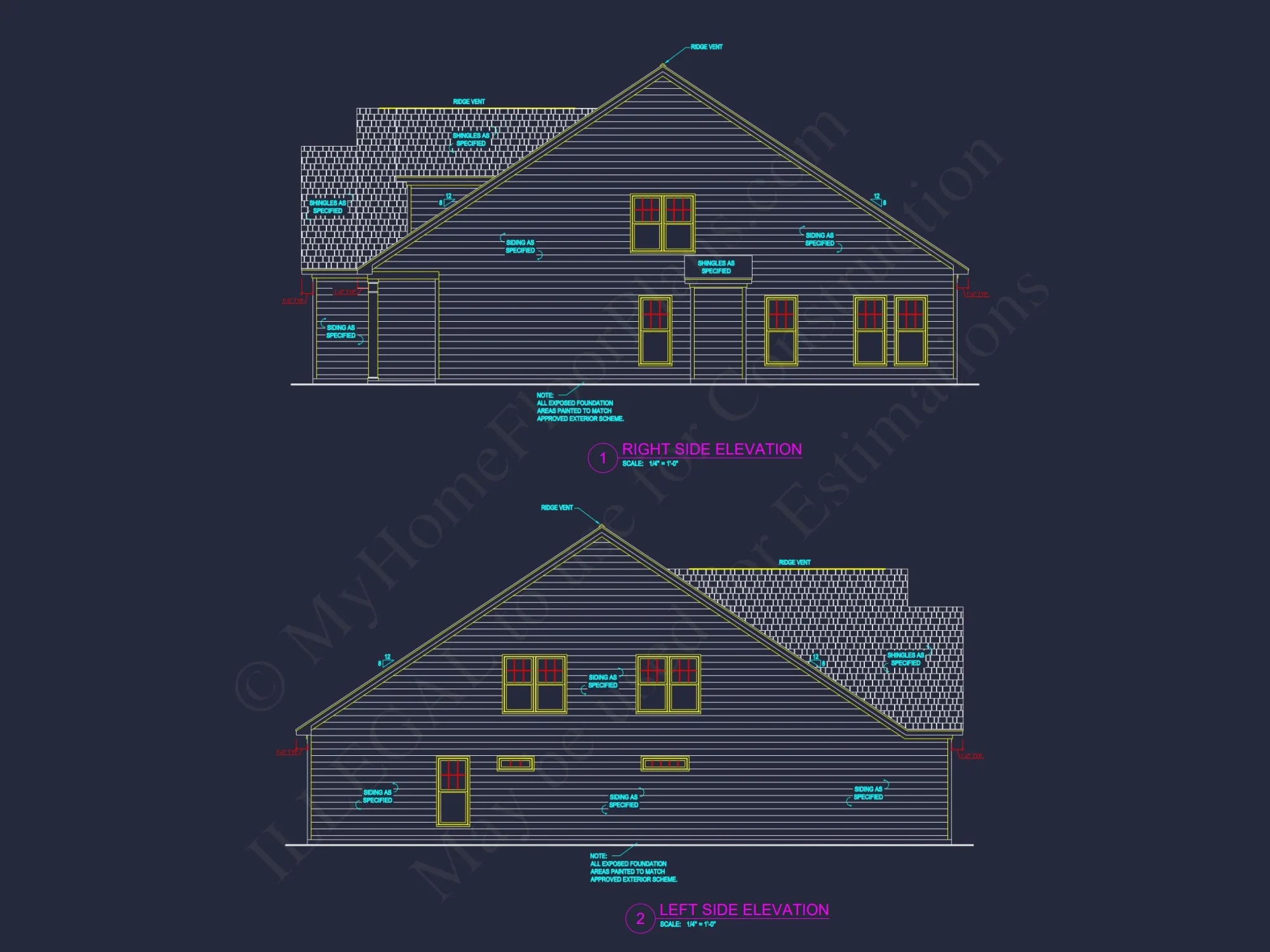 Modern Craftsman Floor Plan with 4 Bedrooms and Garage