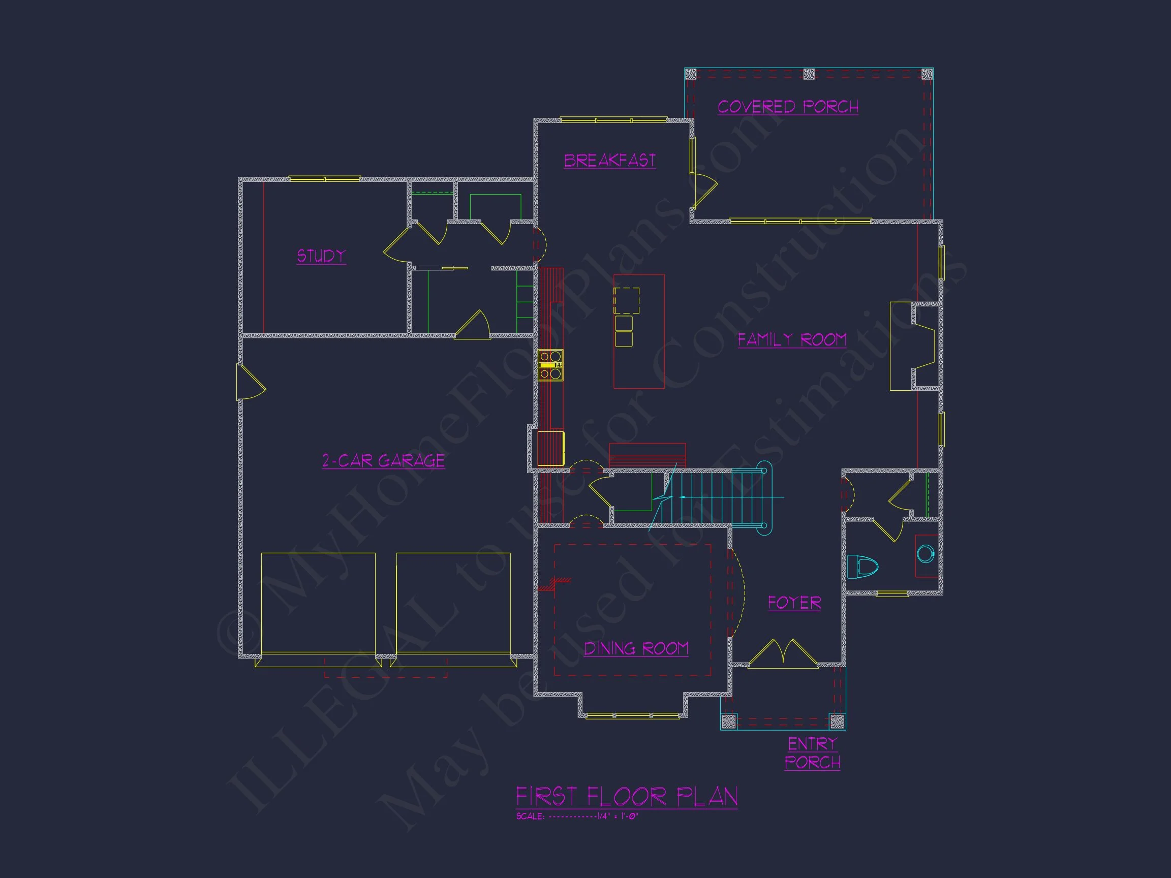 15-1232 HOUSE PLAN - Modern House Plan with 4 Bedrooms and 3 Floors | Blueprint Designs 6 Blueprint Designs