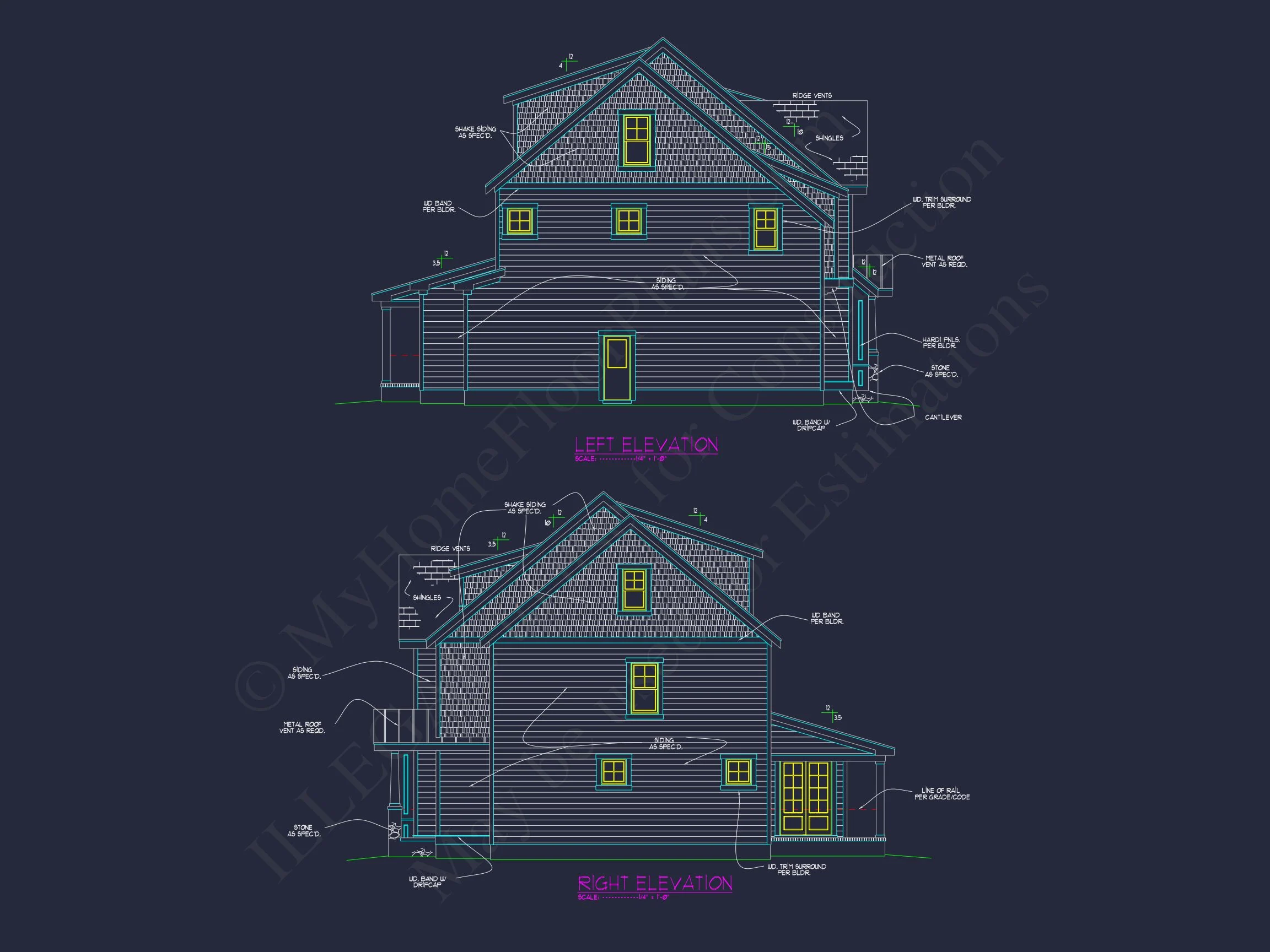 15-1232 HOUSE PLAN - Modern House Plan with 4 Bedrooms and 3 Floors | Blueprint Designs 5 Modern house Plan with 4 Bedrooms and 3 Floors
