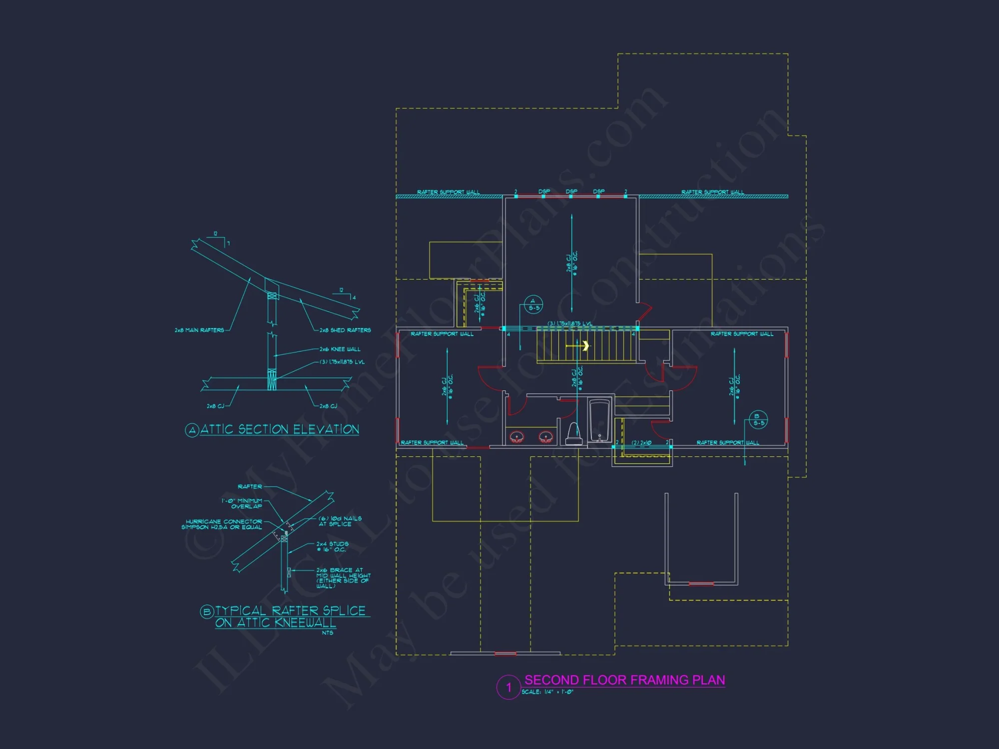 Traditional Craftsman house Plan with CAD and Blueprint Designs