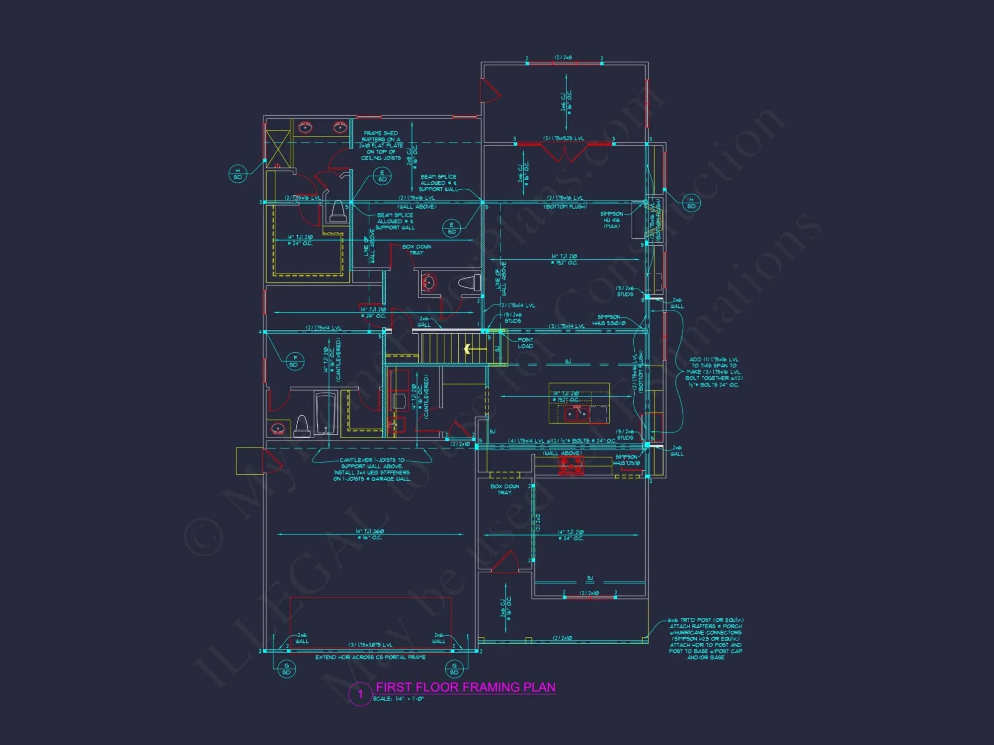 Traditional Craftsman house Plan with CAD and Blueprint Designs