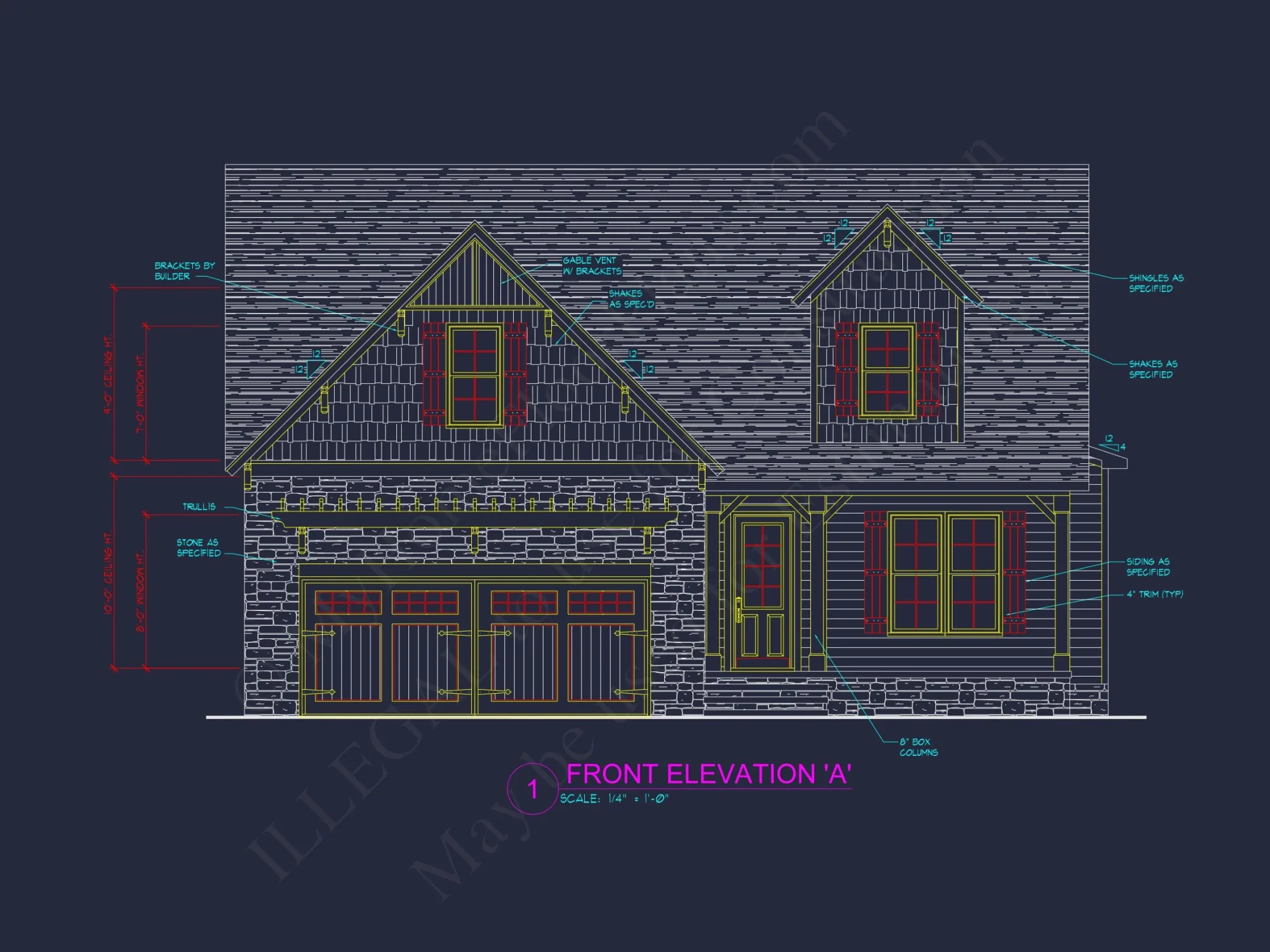 Traditional Craftsman house Plan with CAD and Blueprint Designs