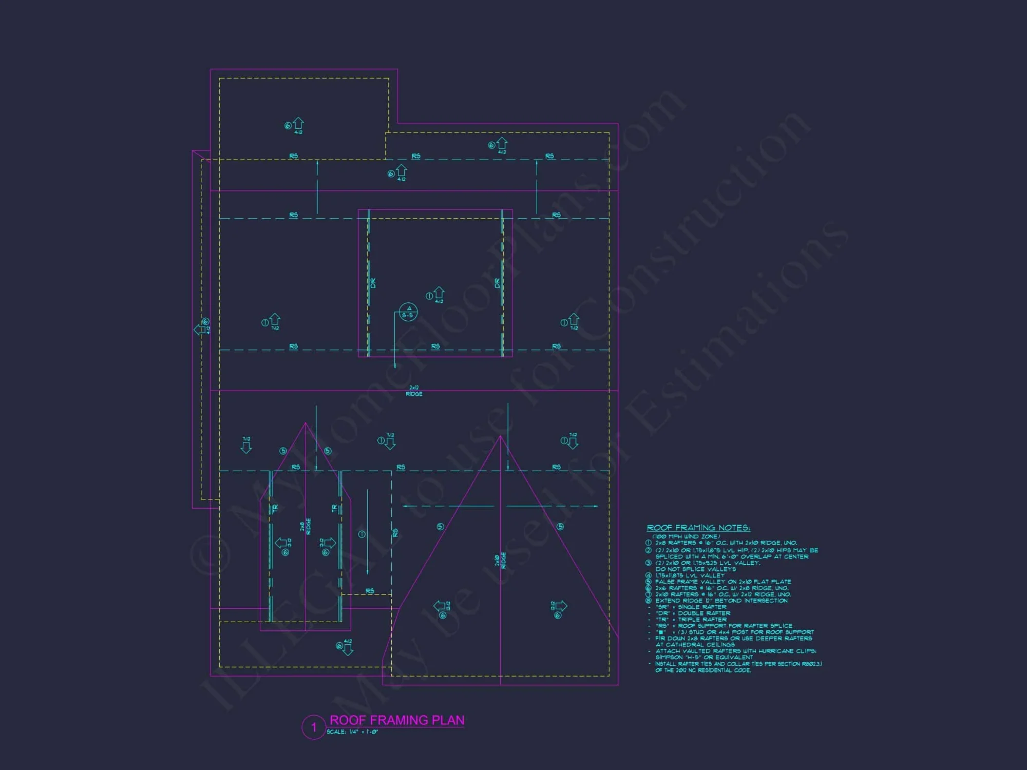 Craftsman house Floor Plan with Detailed CAD Designs & Blueprint