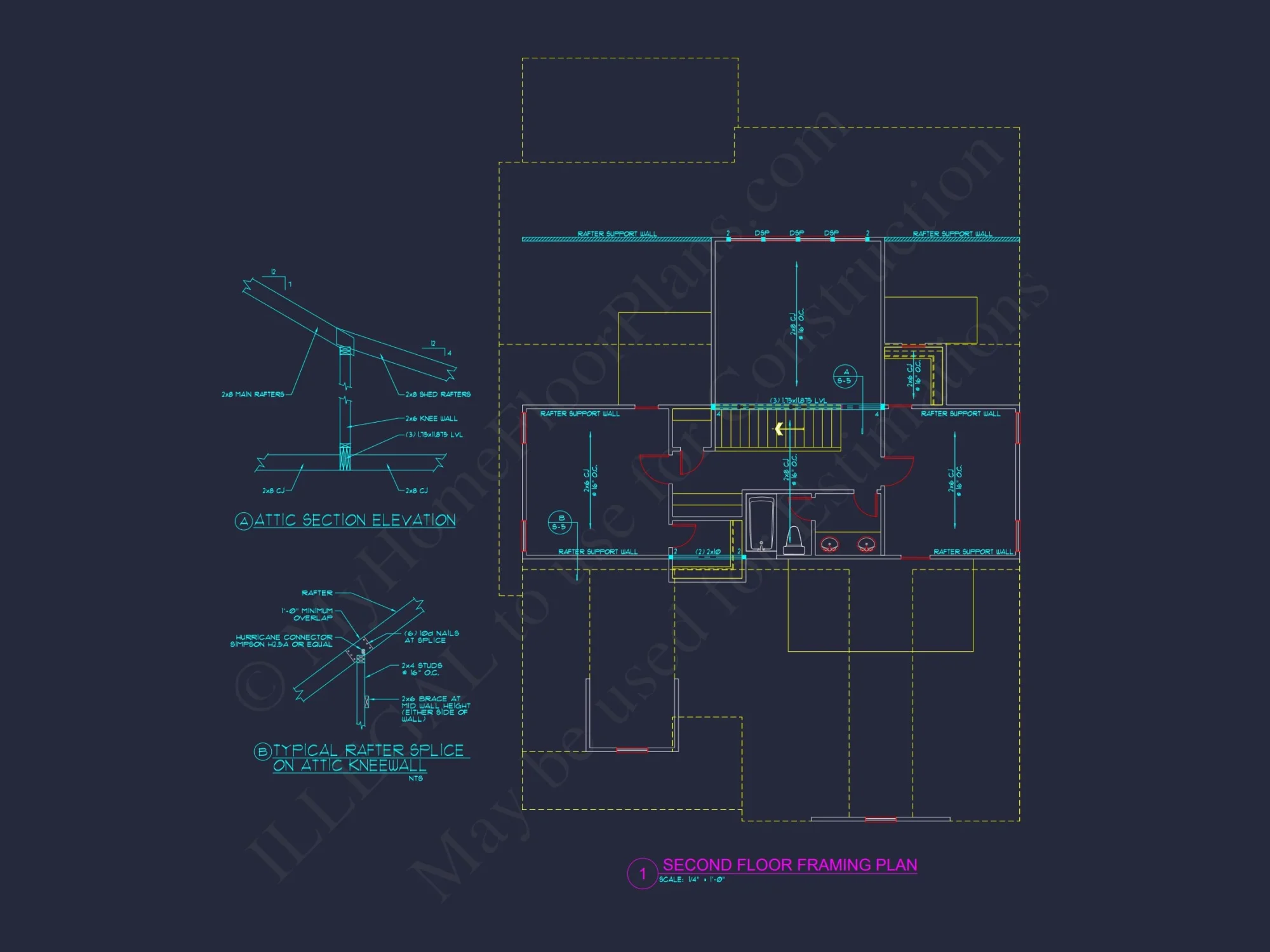 Craftsman house Floor Plan with Detailed CAD Designs & Blueprint